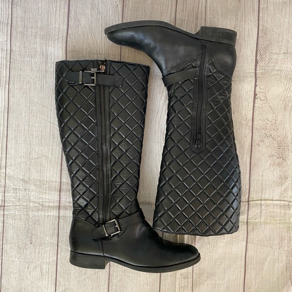 Other Arturo Chiang women 8.5 quilted tall riding boots with/side Size US 8.5 / IT 38.5 - 1 Thumbnail
