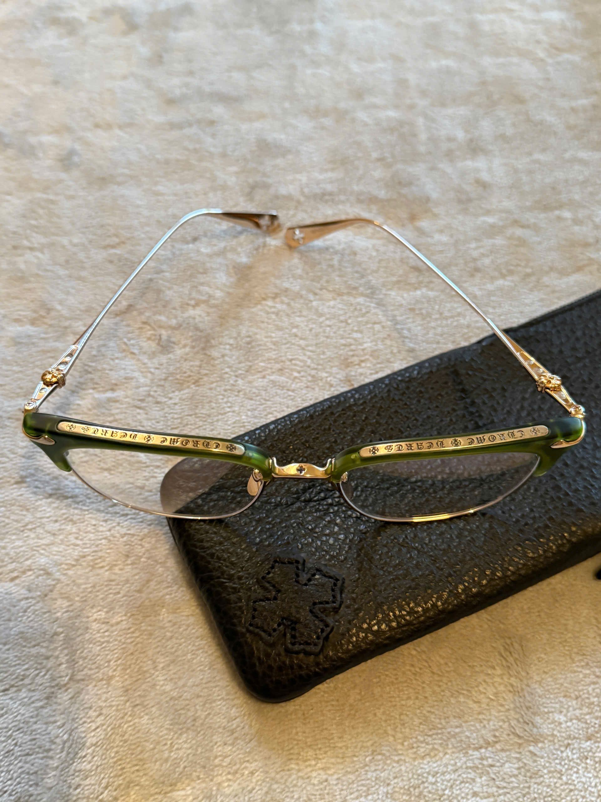 Chrome Hearts Chromehearts Glasses “ SLUNTRADICTION” Dark Olive/Gold Size ONE SIZE - 12 Thumbnail