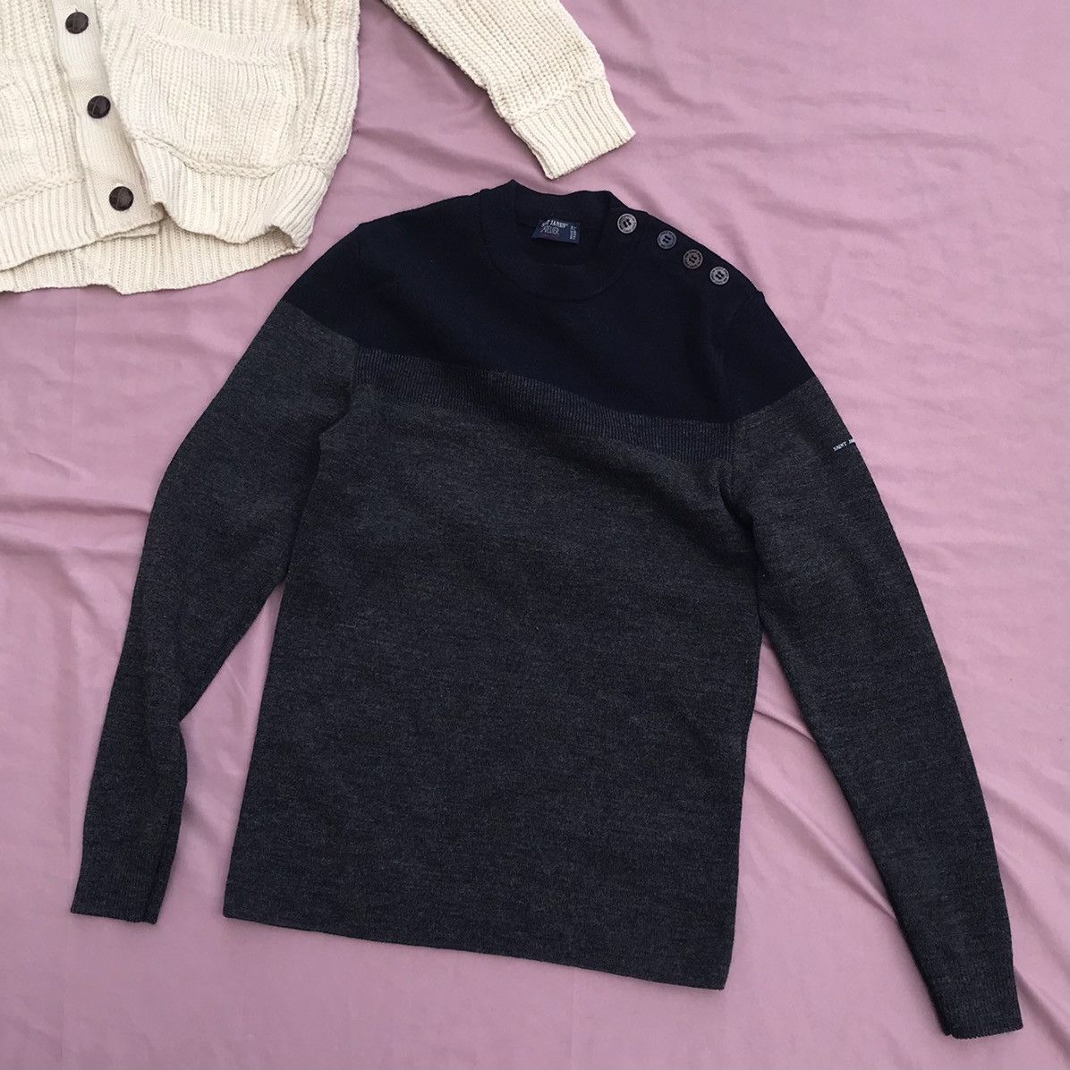 Saint James SAINT JAMES MADE IN FRANCE PURE WOOL two tone crewneck jumpe Size US M / EU 48-50 / 2 - 3 Thumbnail
