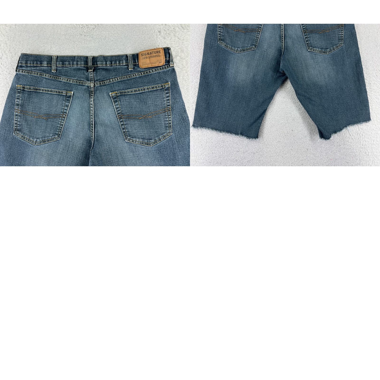 Levi's Levis Shorts Mens 38 Blue Cutoff Denim Jean S61 Relaxed Fit Cotton Blend 36x13 Size US 38 / EU 54 - 10 Thumbnail