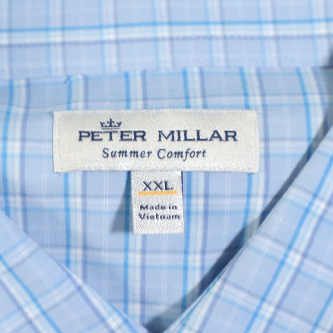 Peter Millar Peter Millar Shirt Gage Summer Comfort Long Sleeve Button Up Nylon Gingham Blue 2XL Mens Size US XXL / EU 58 / 5 - 5 Thumbnail