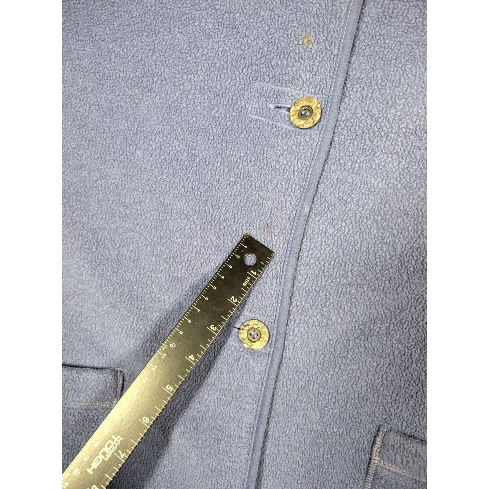 Vintage L.L.Bean Jacket Womens Large Blue Fleece Button Front Pockets Coat Size L / US 10 / IT 46 - 5 Thumbnail