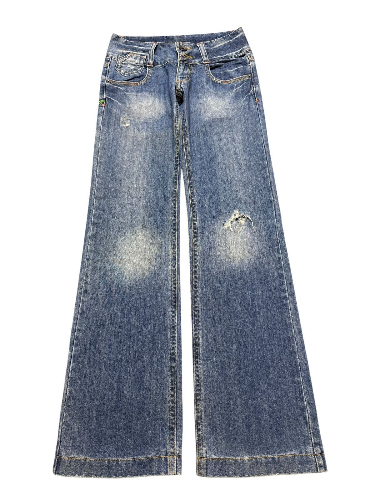 Hysteric Glamour Vintage Japanese Brand Embroidered Ed Hardy Inspired Flare Size 28" / US 6 / IT 42 - 1 Thumbnail