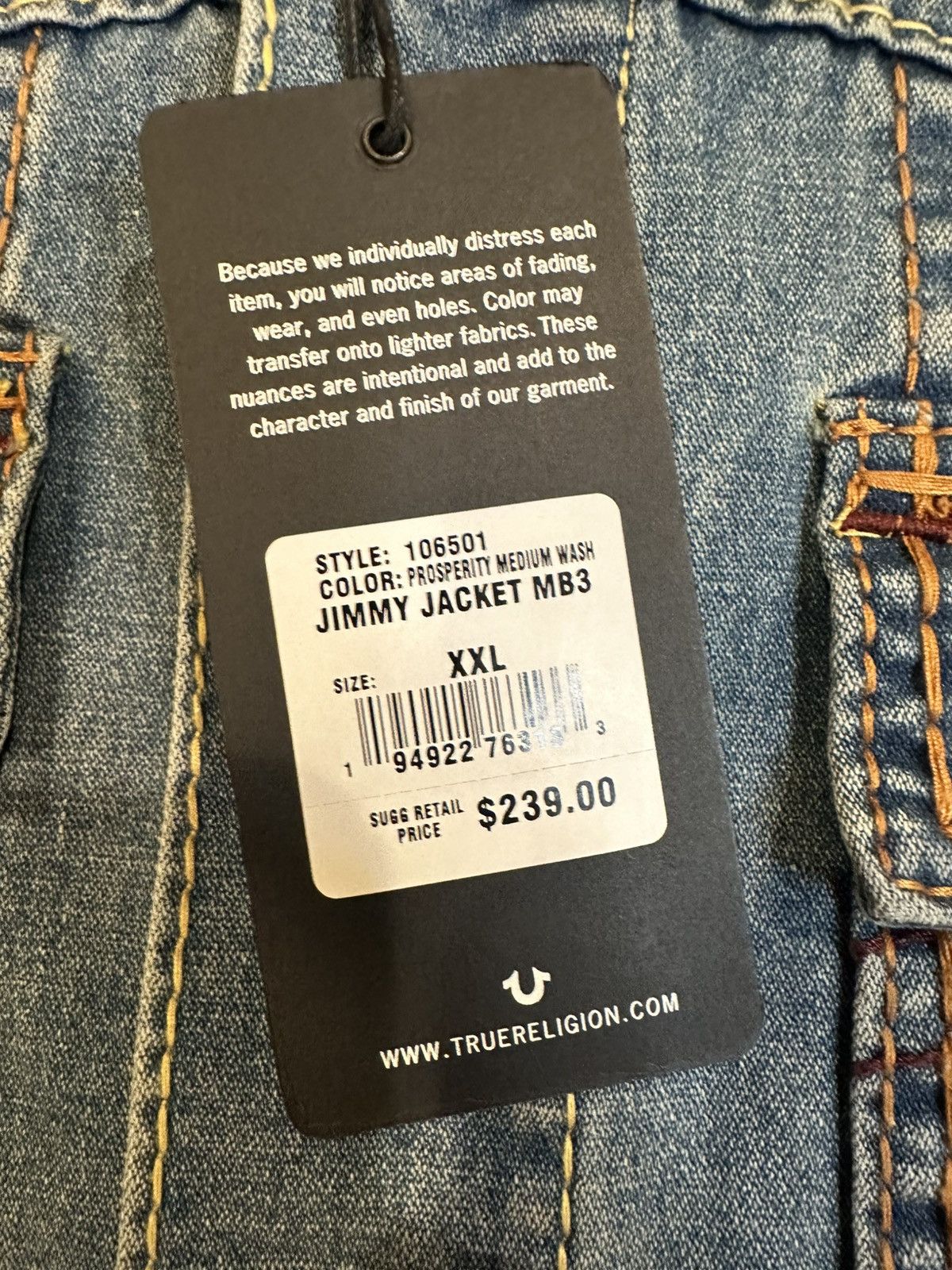 True Religion NEW! True Religion Jimmy Denim Jacket MB3 Big Stitch SZ XXL Size US XXL / EU 58 / 5 - 4 Thumbnail