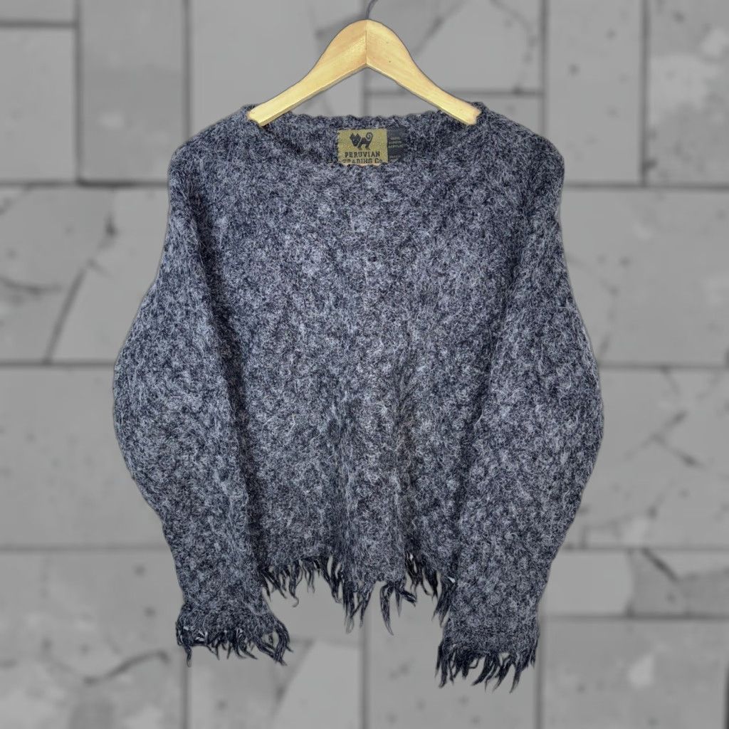CO VINTAGE Peruvian Sweater Co Gray Pullover Sweater One Size 100% Virgin Acrylic Womens Size ONE SIZE - 1 Thumbnail