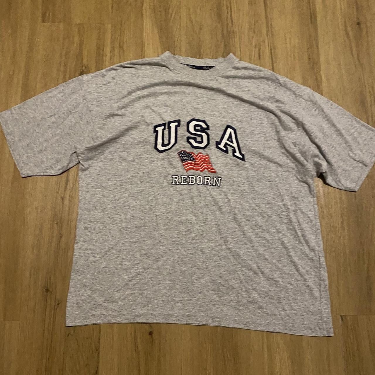 Other Grey vintage USA Reborn T-shirt with flag design Size US L / EU 52-54 / 3 - 1 Thumbnail