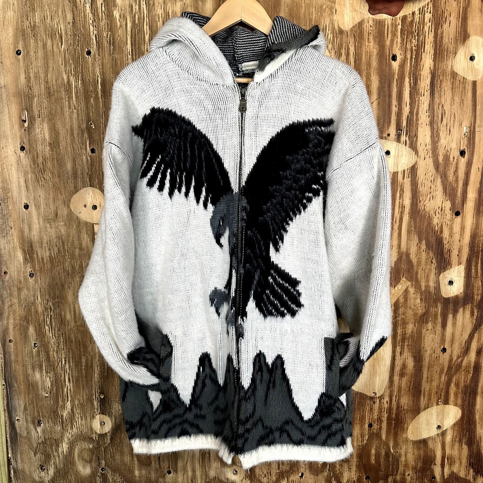 Japanese Brand Tejidos Ruminahui Wool Alpaca Zip-up Hoodie Eagle Size XL Size US XL / EU 56 / 4 - 1 Thumbnail