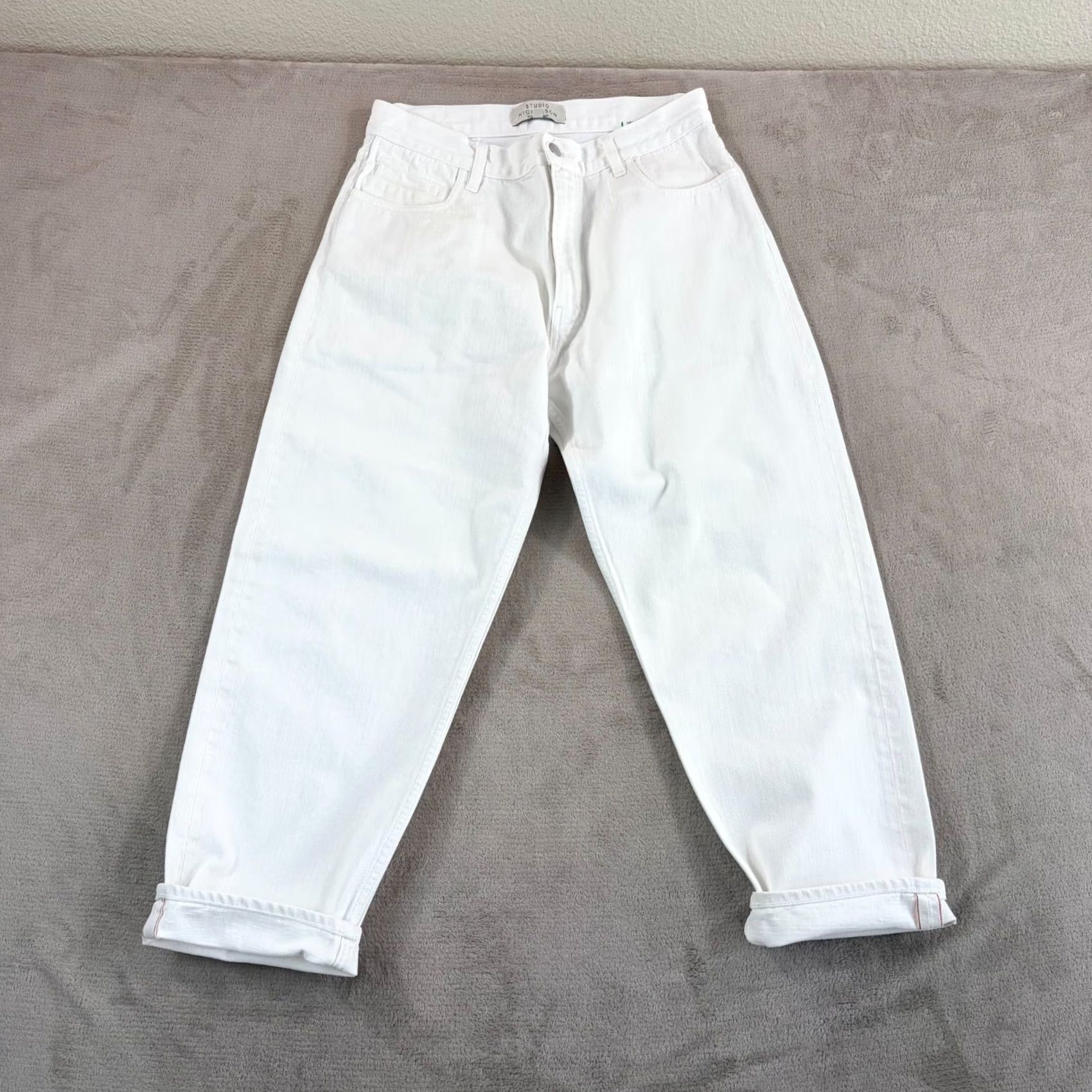 Vintage Studio Nicholson Jeans Mens Medium 30x26 White Tannaro Tapered Selvedge Cotton 90s Levi's Made In Usa New, Men's (Size 31) — image 3 of 6
