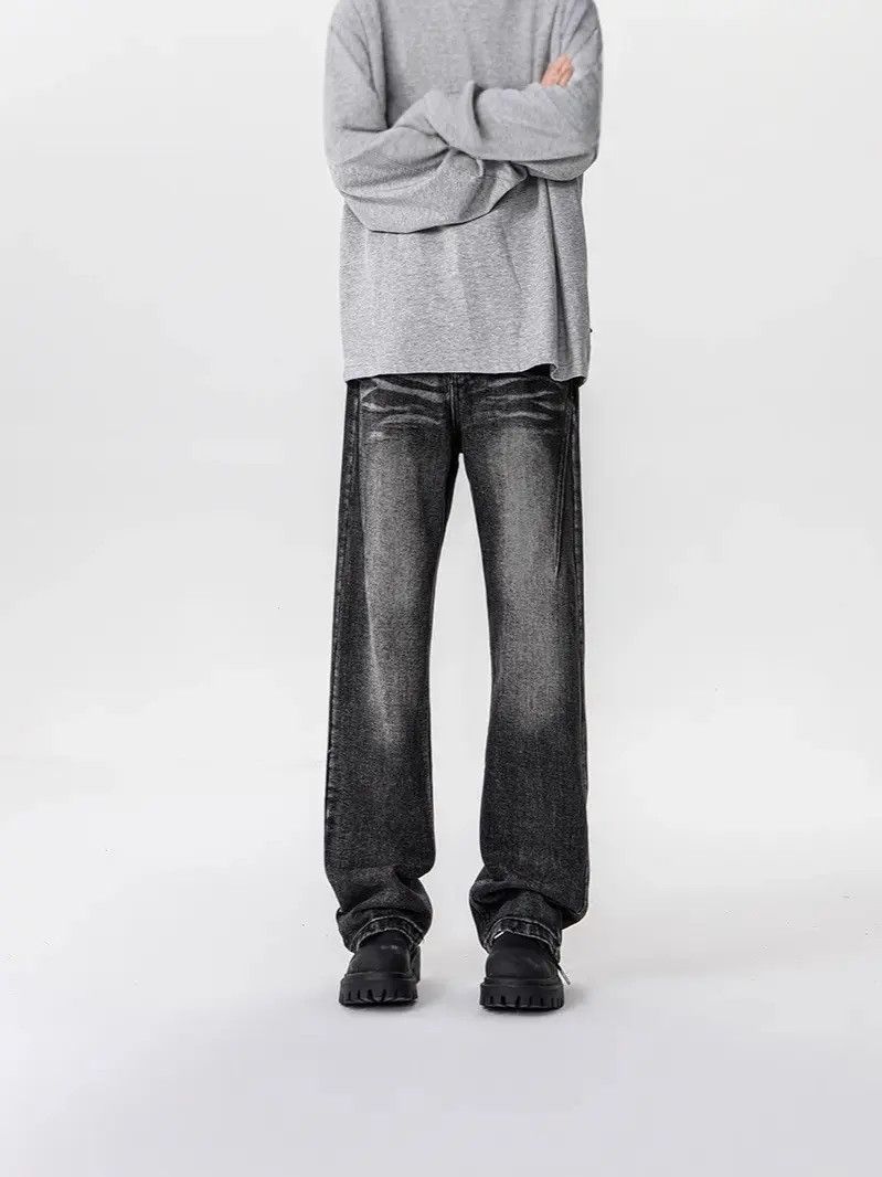 Retro loose wide leg straight leg jeans