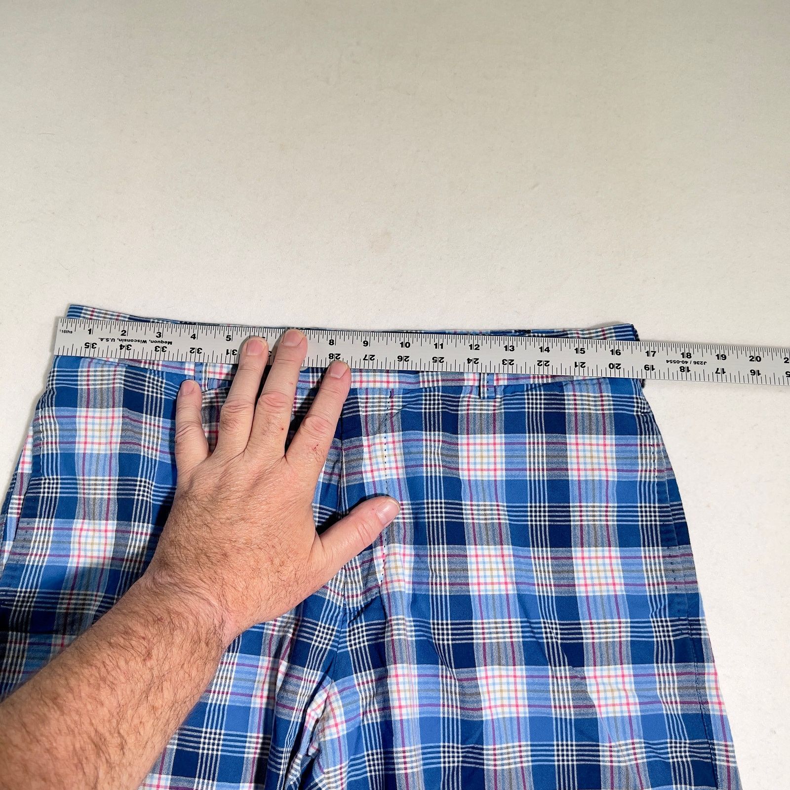Peter Millar Peter Millar Plaid Shorts 34W Reg 100% Cotton Blue Pockets Size US 34 / EU 50 - 6 Thumbnail