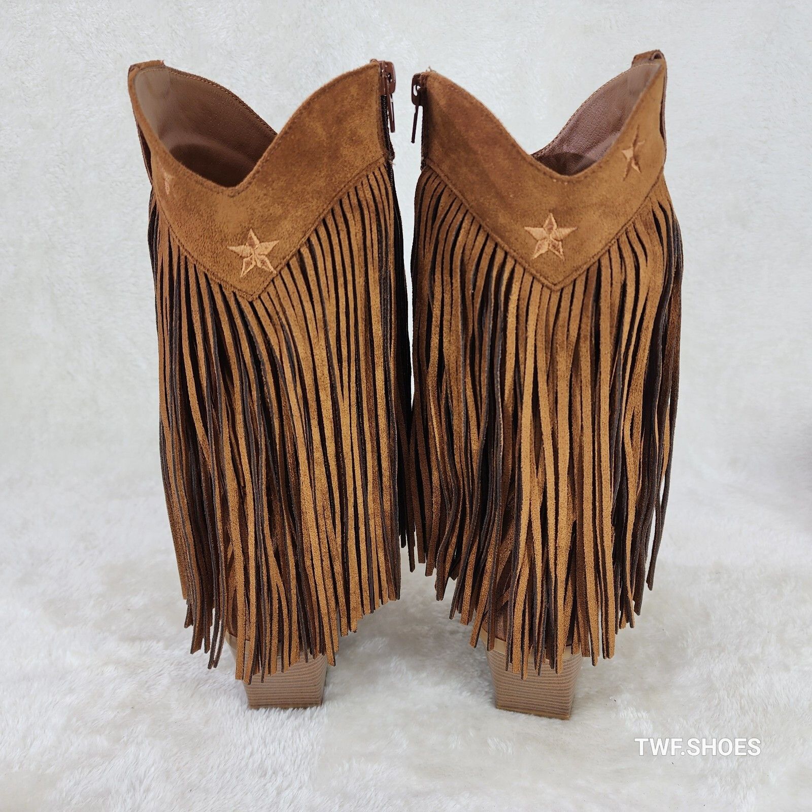Other Dusty Trails Mid Calf Whiskey Brown Fringe Country Western C Size US 6 / IT 36 - 5 Thumbnail