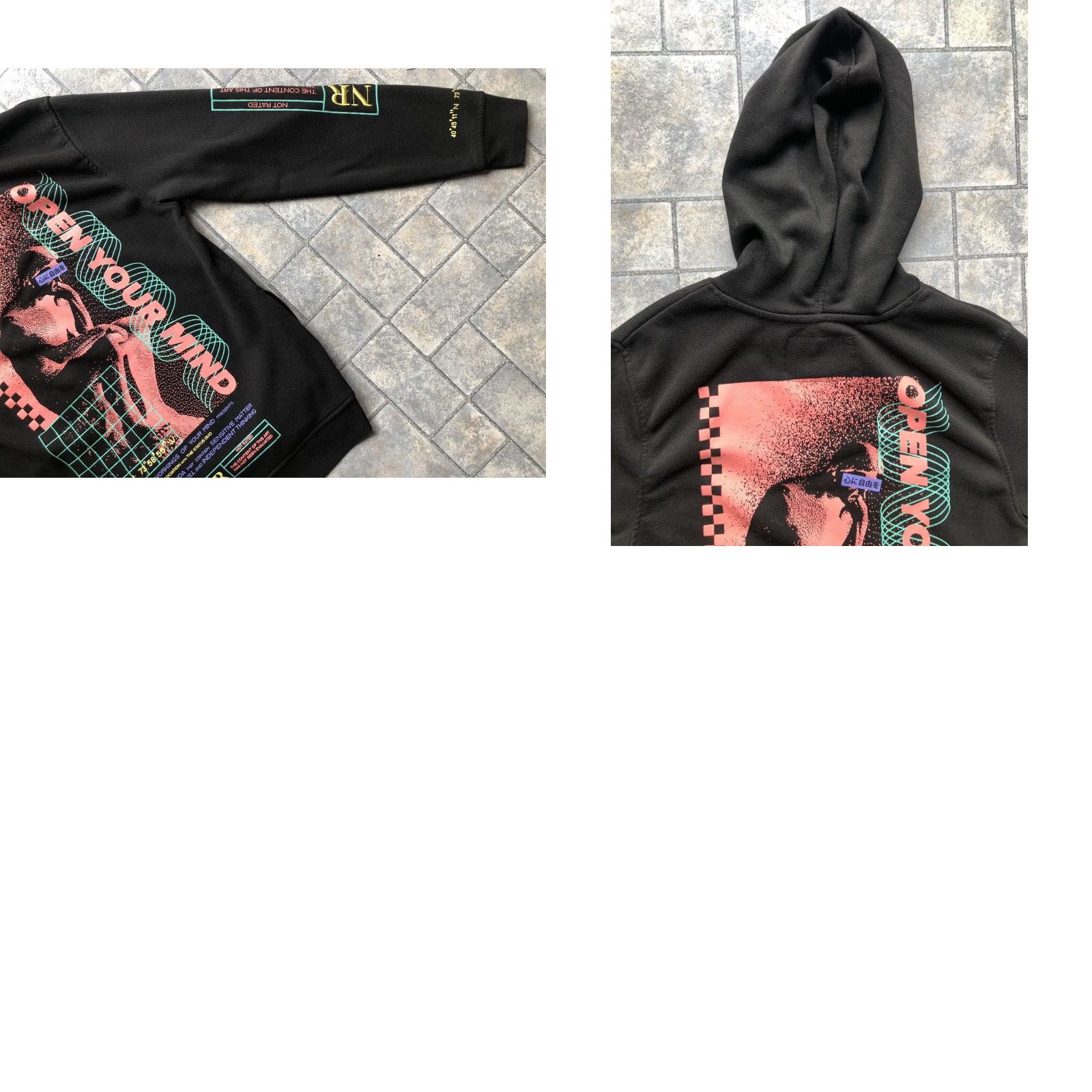 Vintage VINTAGE Brooklyn Mens Pullover Hoodie Black Size S Open Your Mind The Thinker Graphic Print Hipster Designer Grunge Hip Hop Walking Hiking Shirt? Size US S / EU 44-46 / 1 - 9 Thumbnail