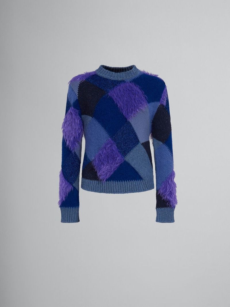 Marni o1mle0126 Rhombus Intarsia Sweater in Multicolor Size US M / EU 48-50 / 2 - 1 Thumbnail