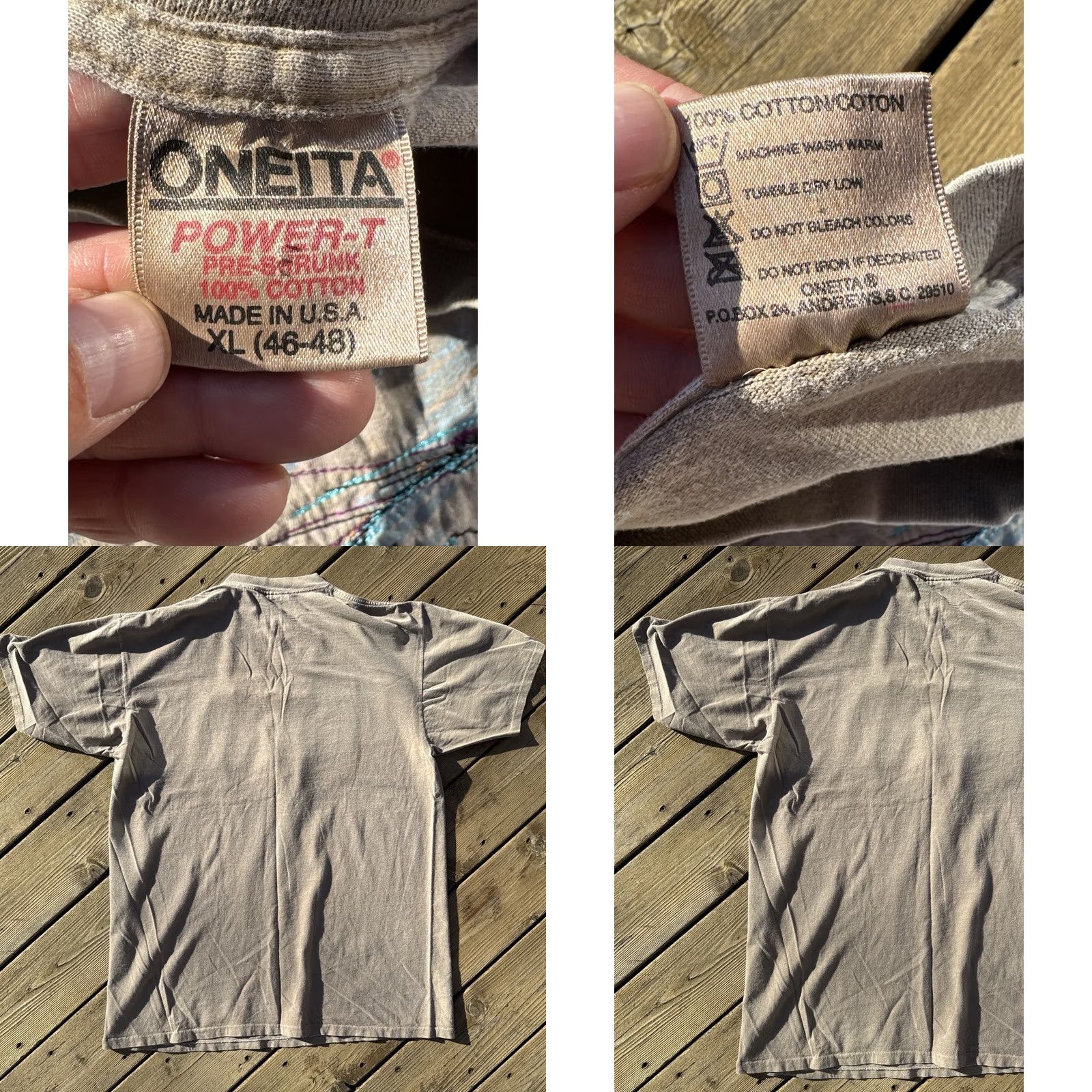 Vintage VINTAGE 90s Wolf Embroidered T Shirt Oneita Single Stitch USA Made XL Brown Size US XL / EU 56 / 4 - 8 Thumbnail