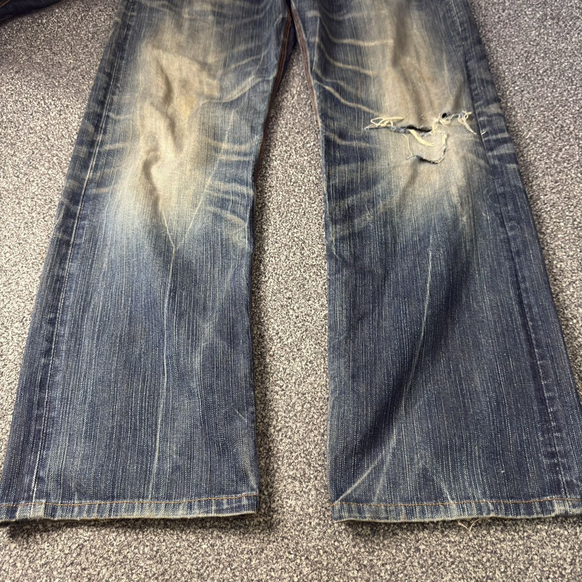 Seditionaries Vintage y2k Baggy Edwin 424XV Orange Stich Distressed Denim Size US 32 / EU 48 - 7 Thumbnail