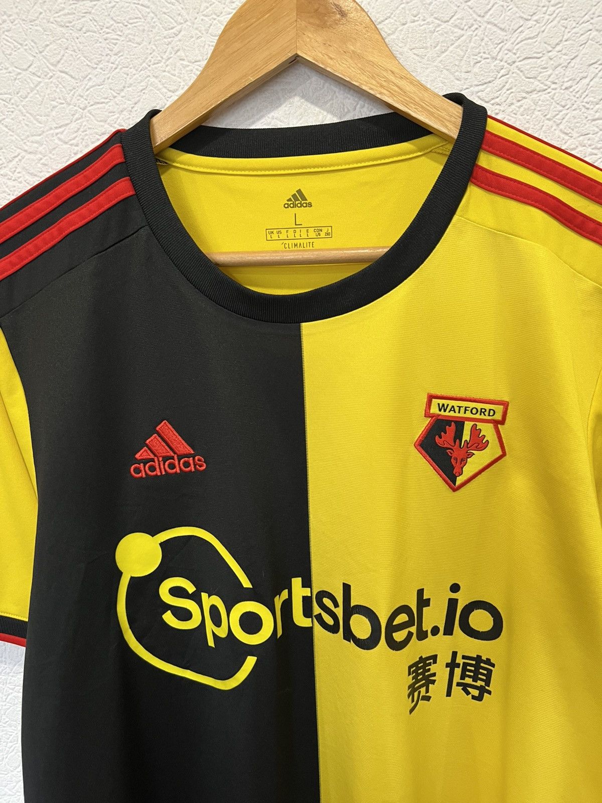 Adidas Watford Adidas 2019/2020 Home Kit Soccer Jersey Football Size US L / EU 52-54 / 3 - 2 Thumbnail