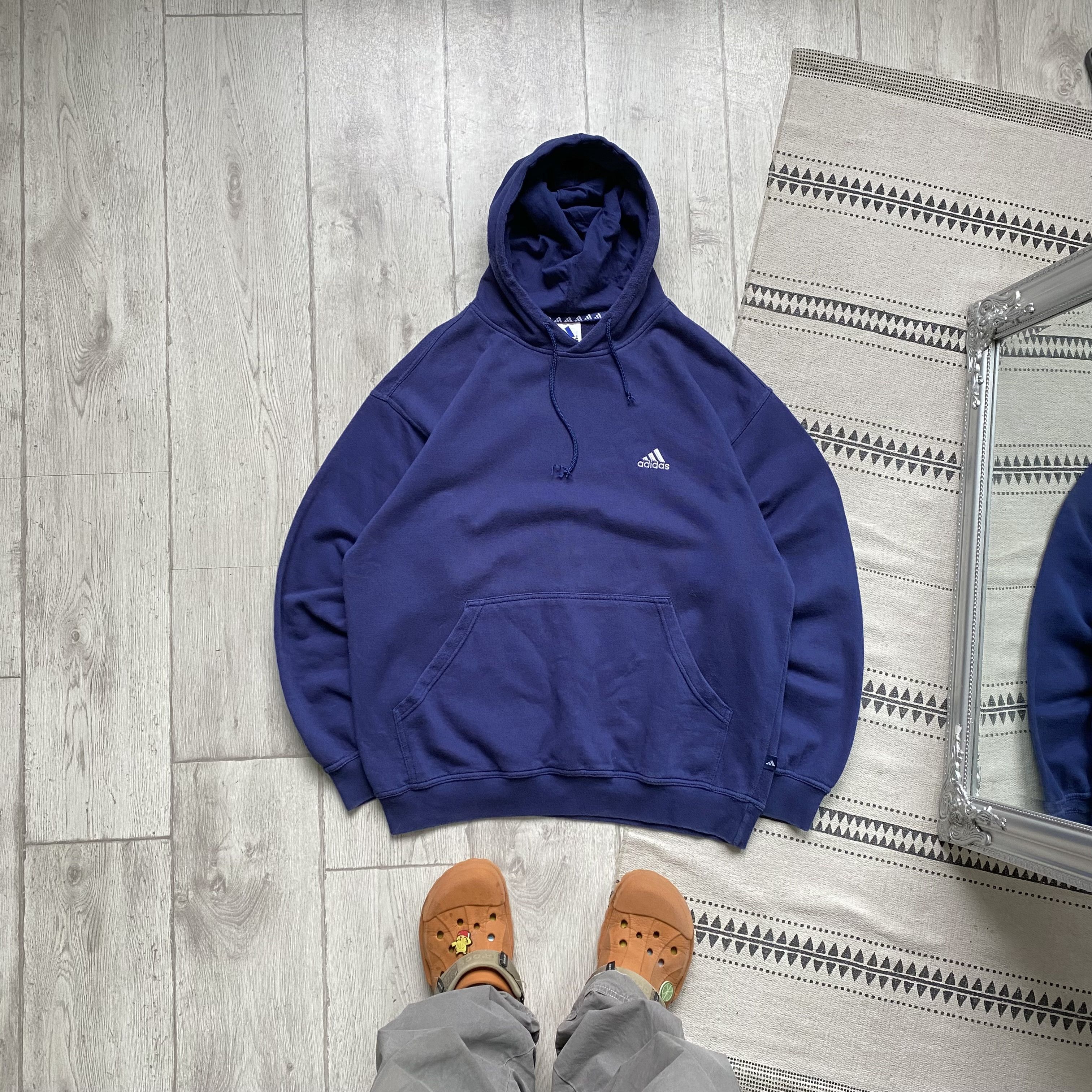 Adidas 🫐 Vintage 90s Adidas hoodie Y2K mini logo Size US L / EU 52-54 / 3 - 1 Thumbnail
