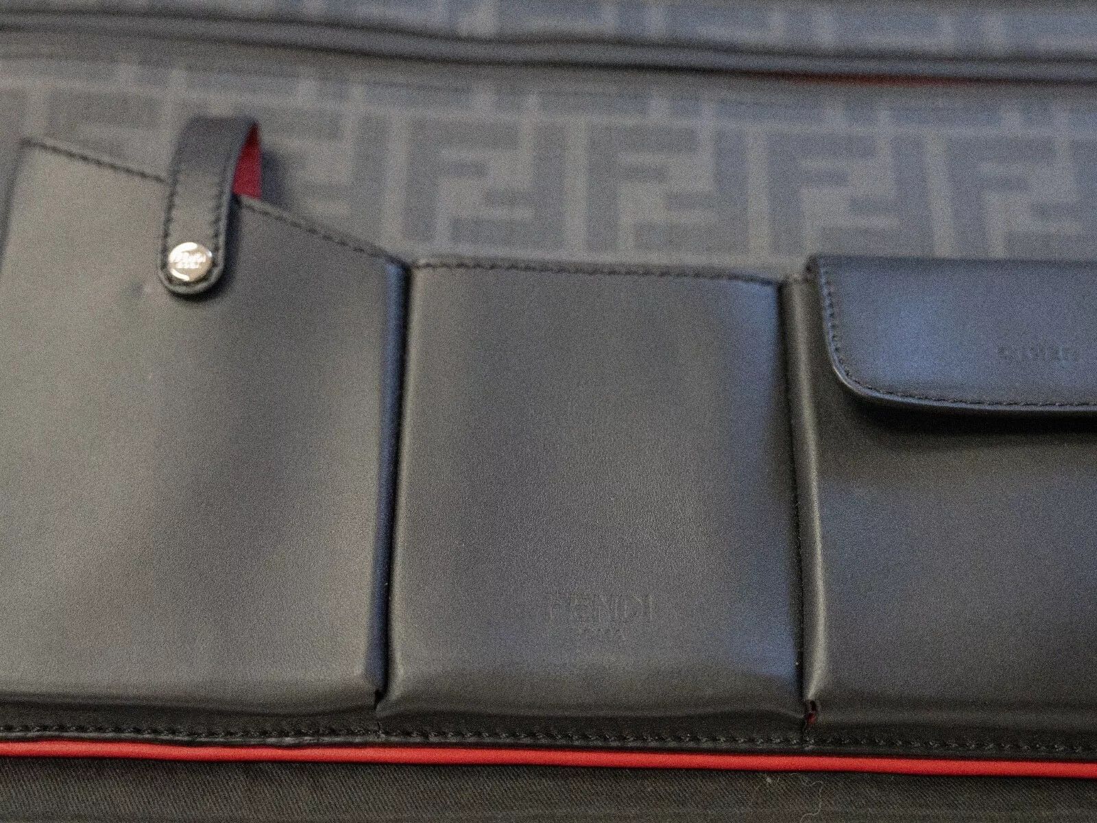 Fendi FENDI Vitello Grace Red Black 3 Pocket Belt Pouch Leather Size ONE SIZE - 5 Thumbnail