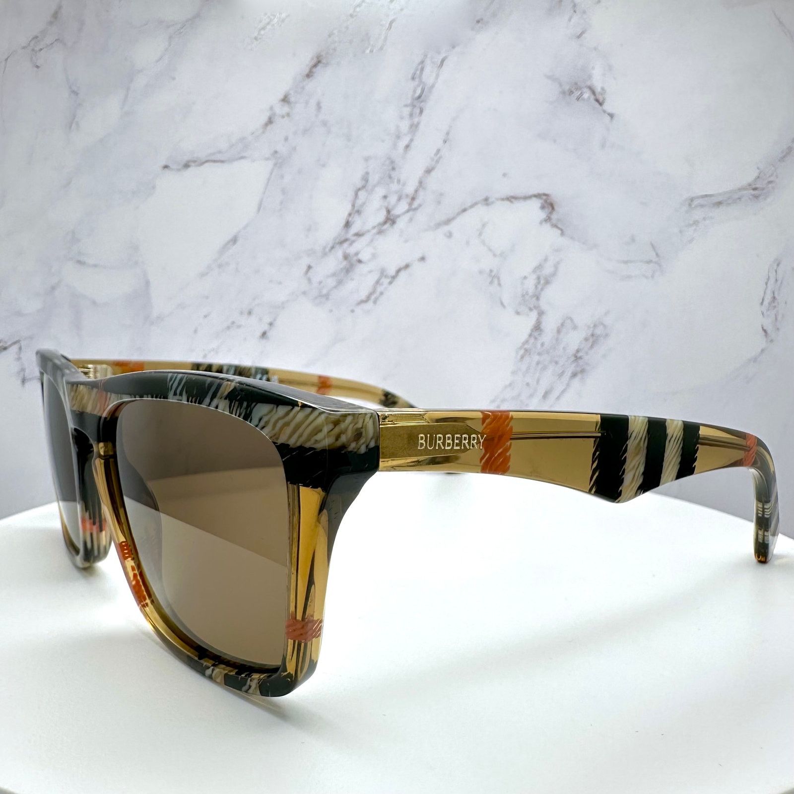 Burberry Burberry New Sunglasses Brown Black Square Classic Check Size ONE SIZE - 19 Thumbnail