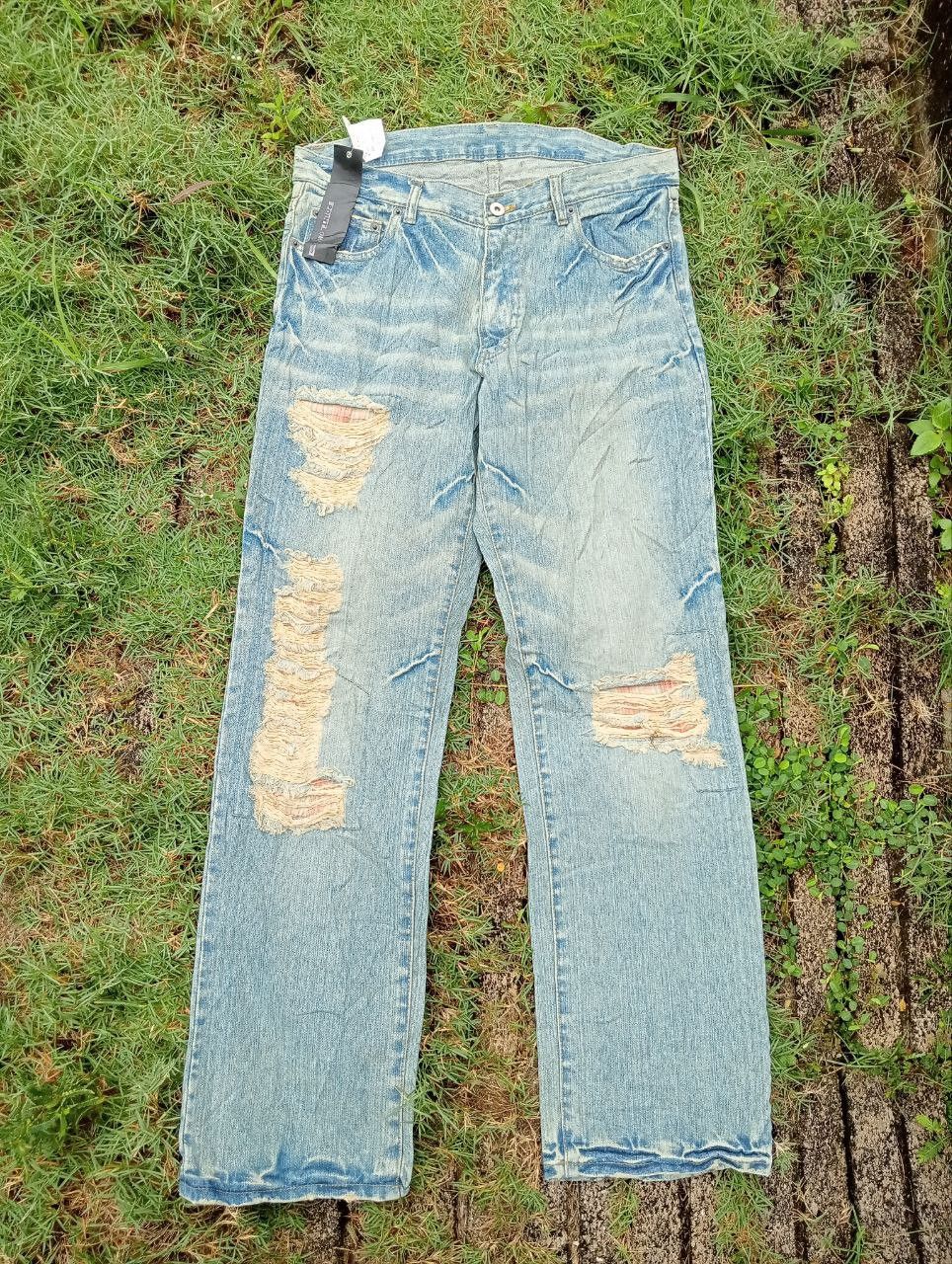 image of Avant Garde x Distressed Denim Stealvintage Pointloma Japan Distressed Look Jeans in Blue Distresse