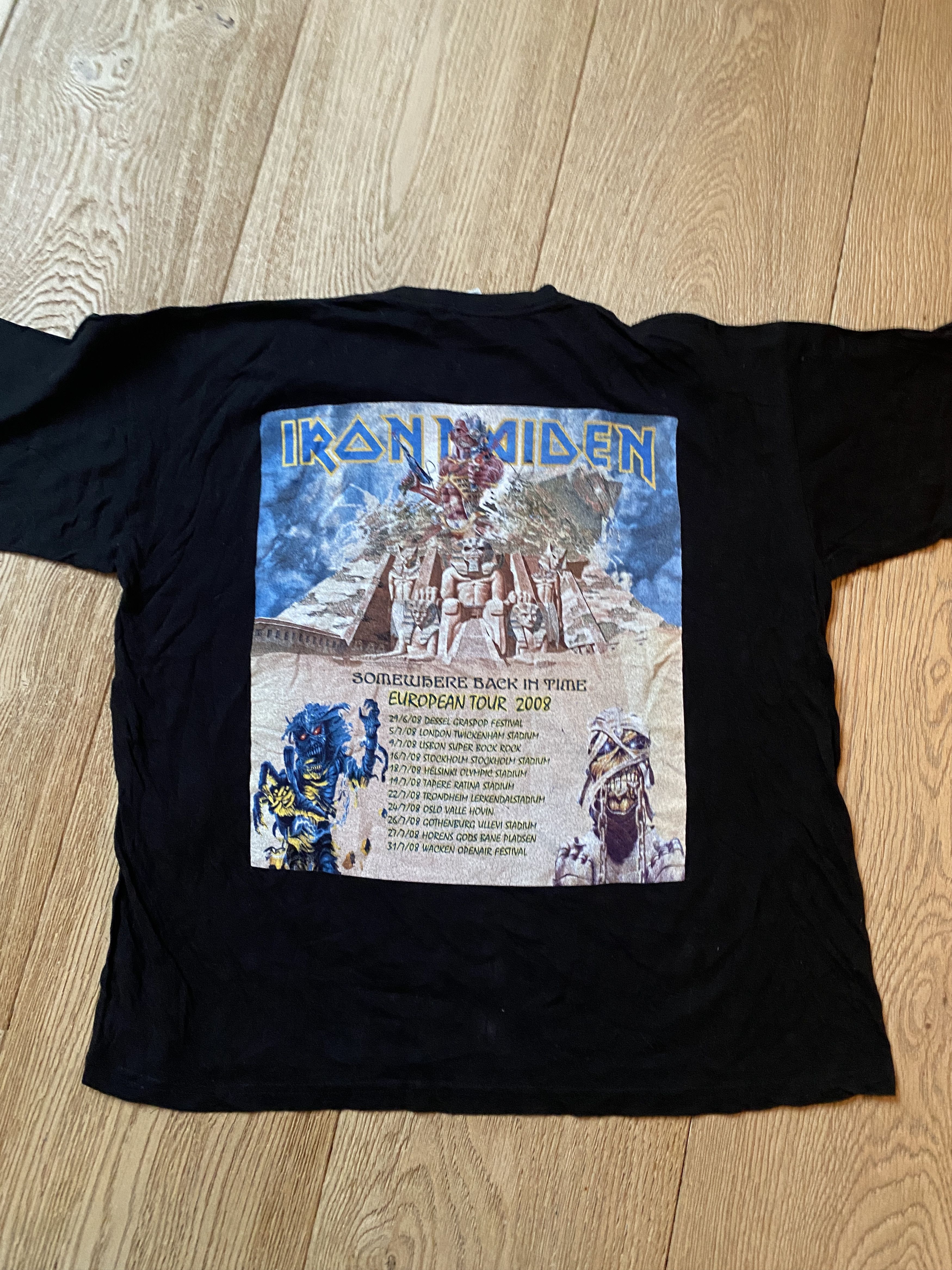 Band Tees Iron Maiden 2009 tour Somewhere Back In Time Size US XL / EU 56 / 4 - 2 Thumbnail
