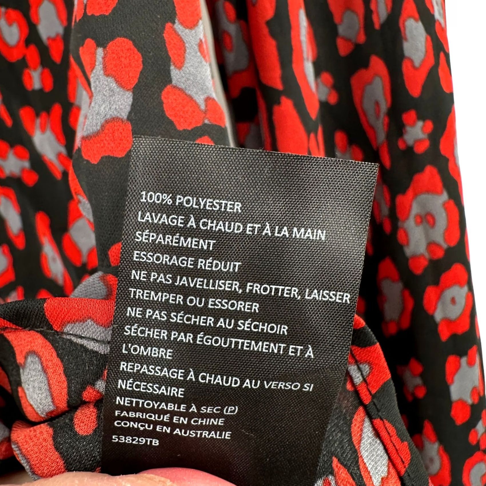 Vintage Bardot Red Leopard Button Down Long Sleeve Collared Top S 6 Size S / US 4 / IT 40 - 4 Thumbnail
