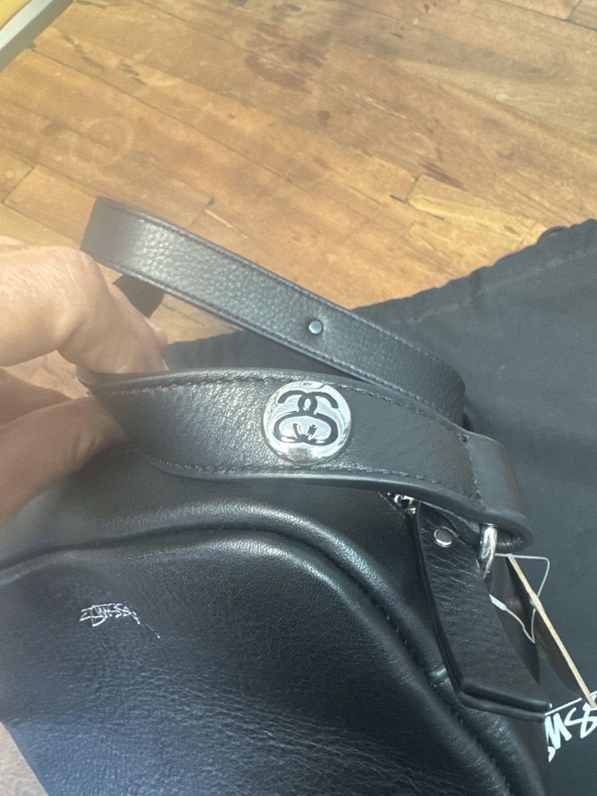 Stussy Stüssy leather SS link side pouch Size ONE SIZE - 3 Thumbnail
