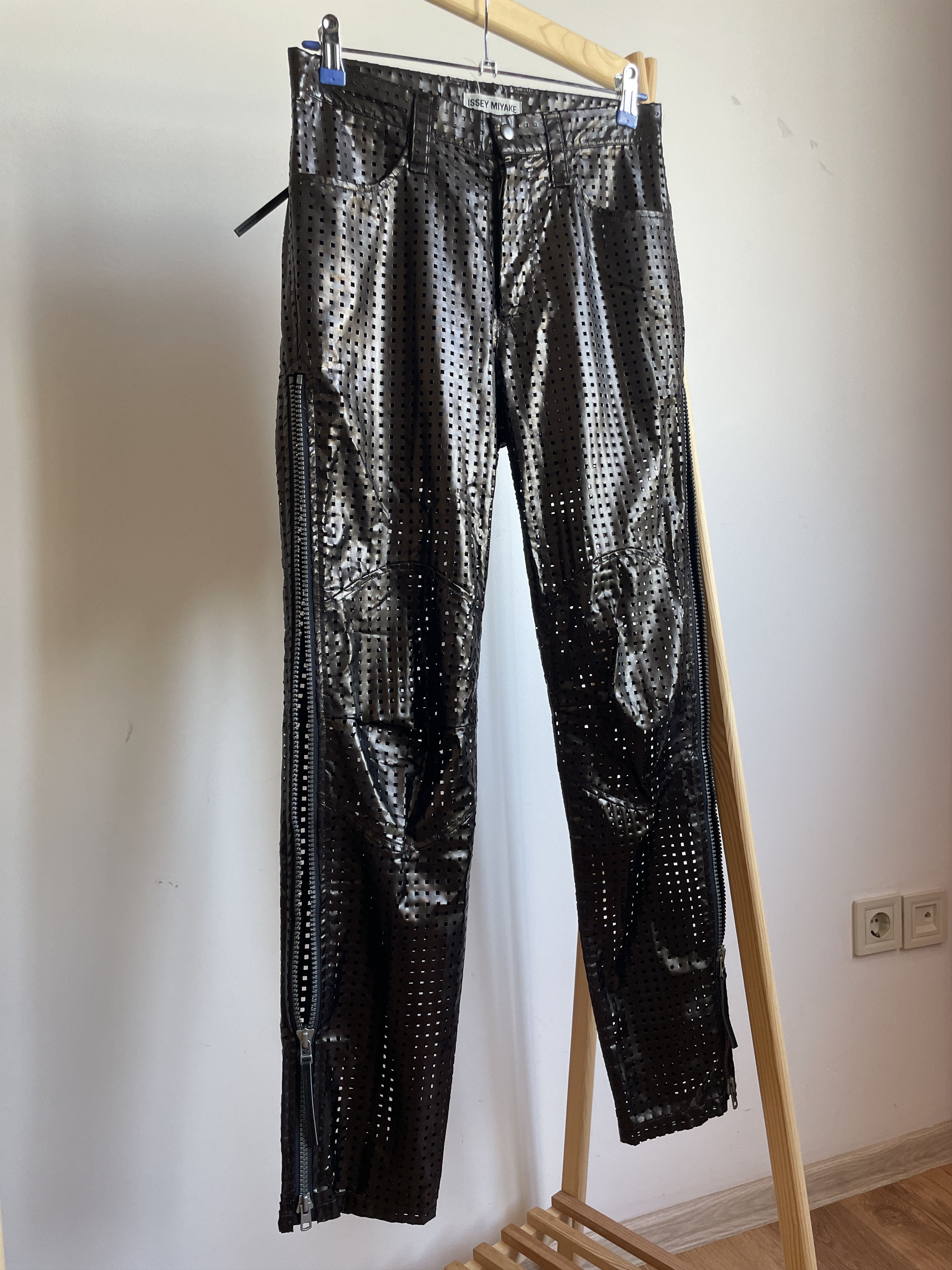 Issey Miyake Issey Miyake S/S 1996 Womens Vinyl Perforated Zip Pants Size 30" / US 8 / IT 44 - 7 Thumbnail