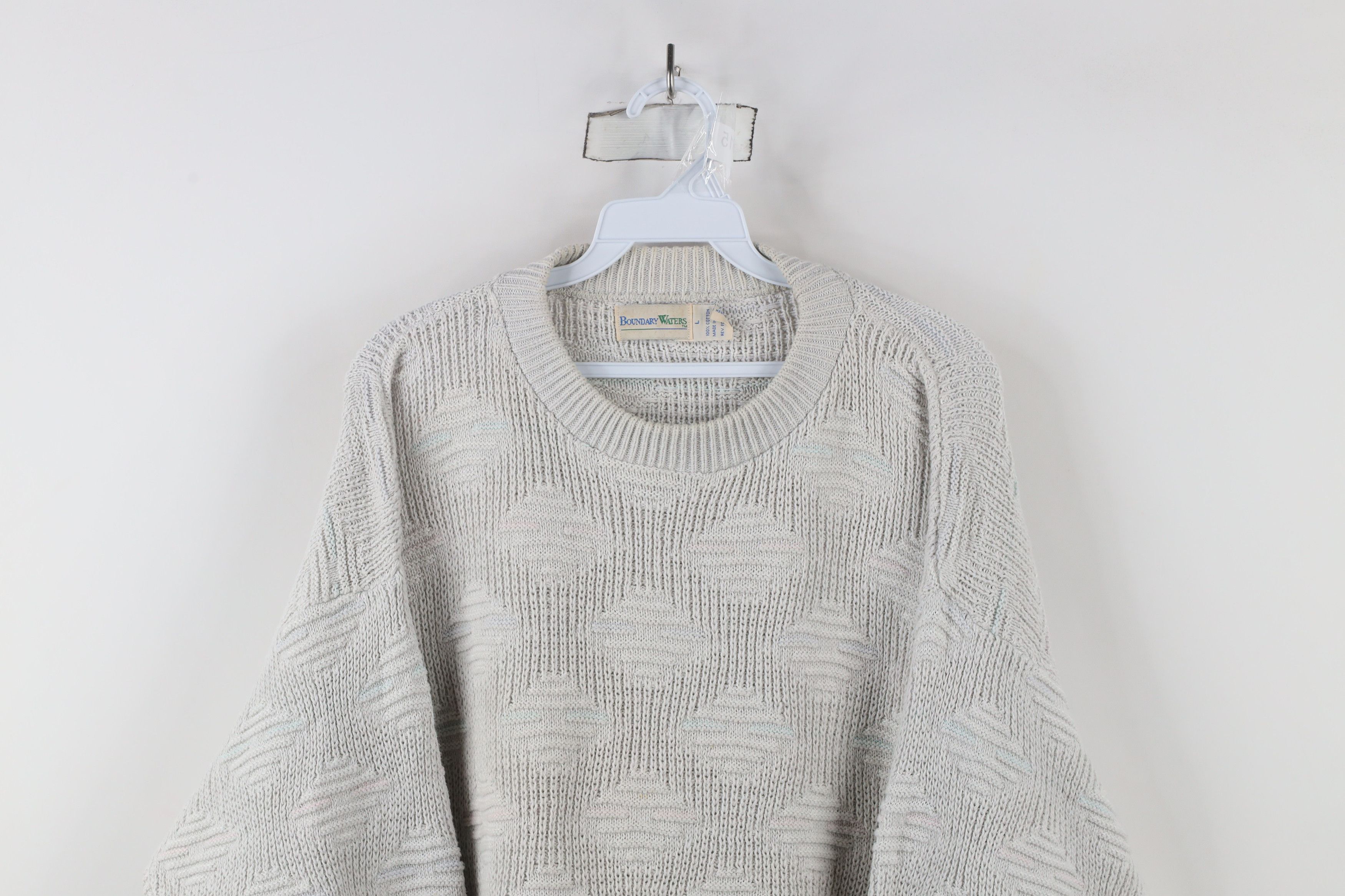 Vintage Vintage 90s Streetwear Ribbed Knit Crewneck Sweater USA Size US L / EU 52-54 / 3 - 2 Thumbnail