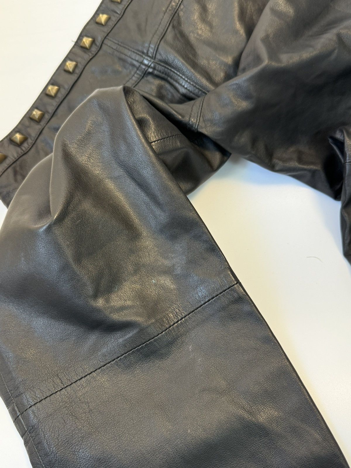 Moschino Archive Moschino Jeans Vintage Leather Pants Size 30" / US 8 / IT 44 - 12 Thumbnail