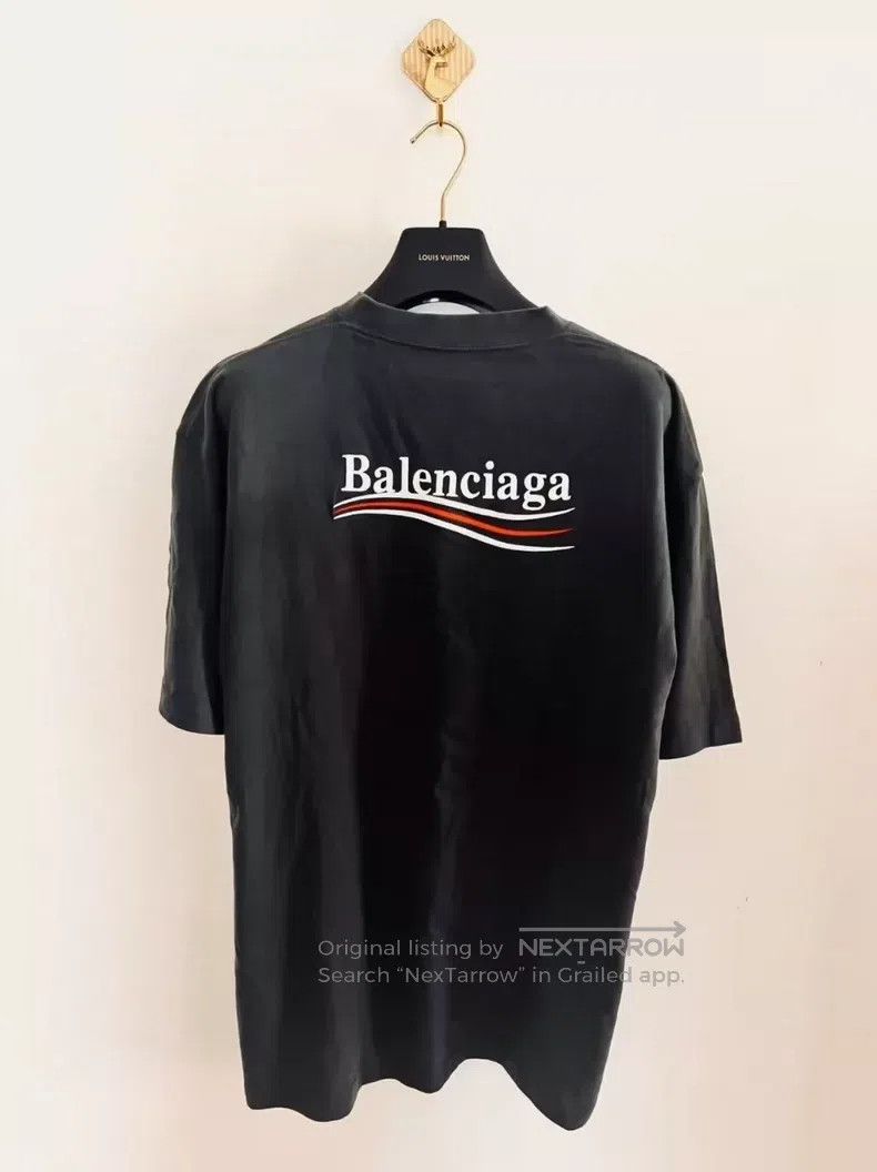 Balenciaga Balenciaga Smoke Gray Embroidered Coke Short Sleeve L Size US L / EU 52-54 / 3 - 3 Thumbnail