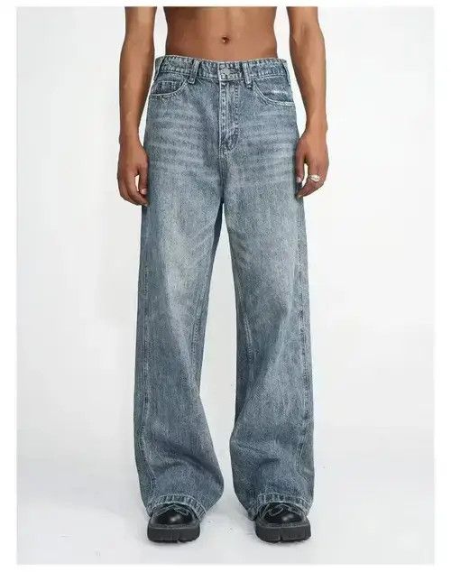 Japanese Brand VIBE Street Hip Hop Y2K Washed Faded Flared Jeans Size US 32 / EU 48 - 1 Thumbnail
