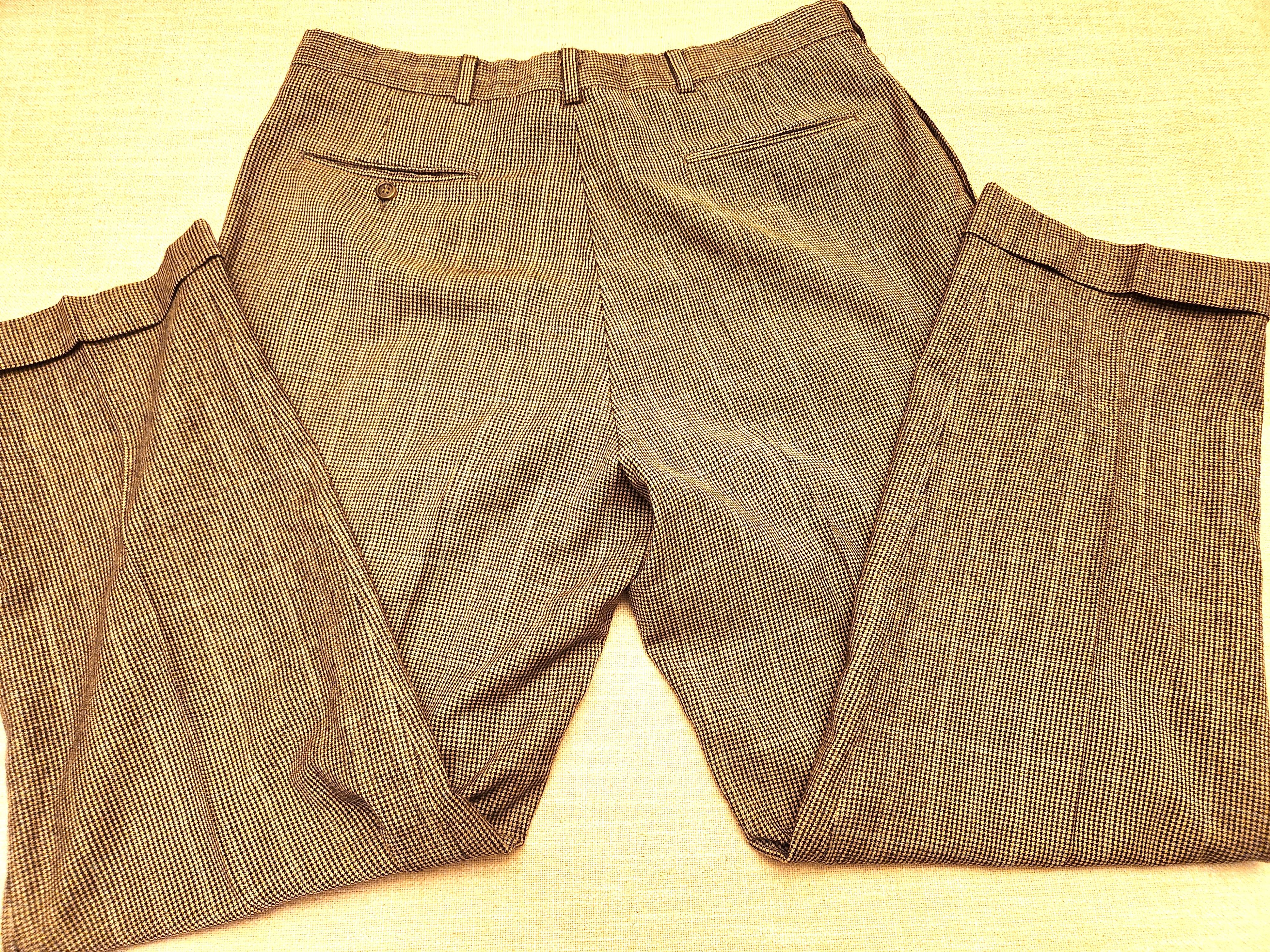 Austin Reed Vintage 90's Black and Gray Houndstooth Dress Pants Size US 35 - 3 Thumbnail