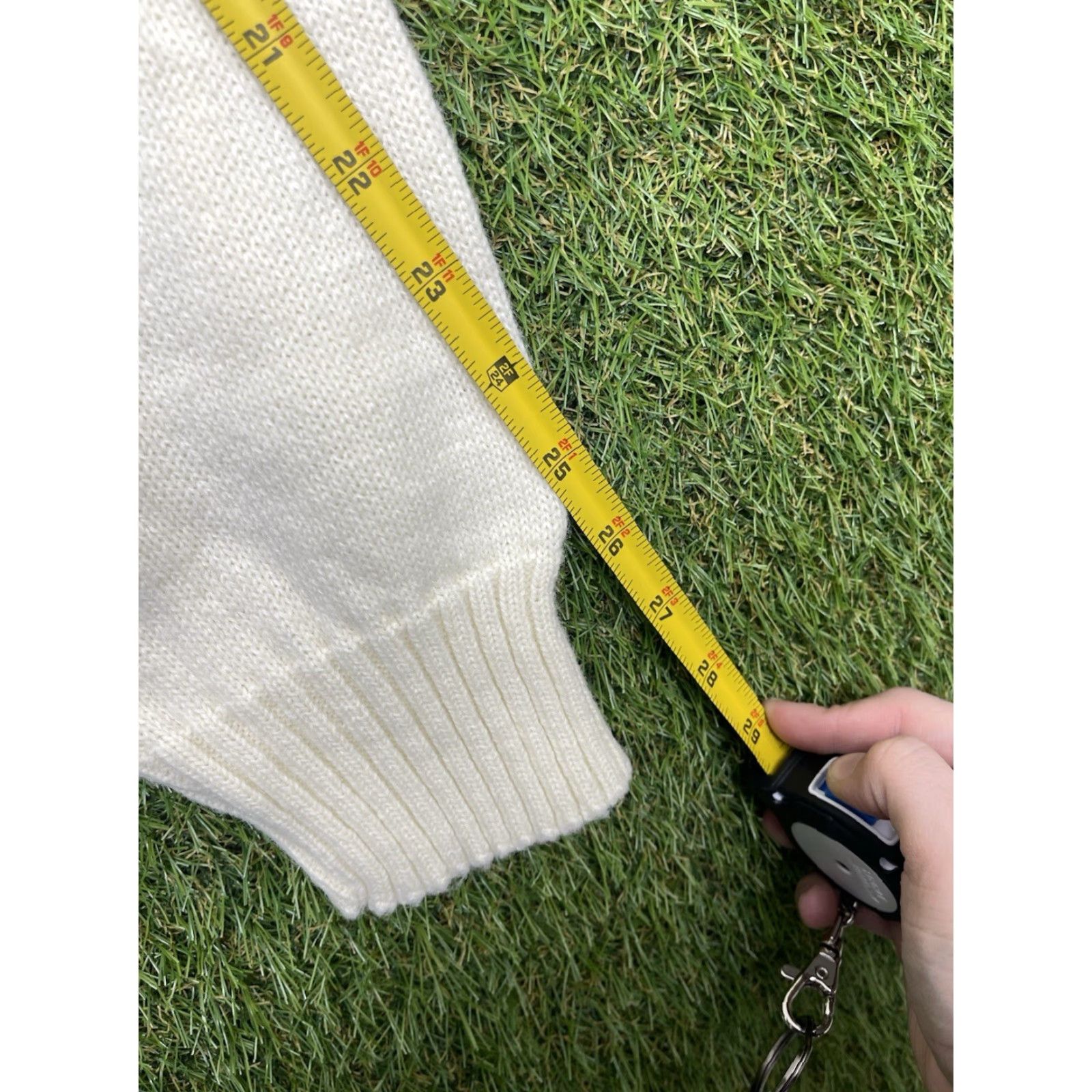Sears VINTAGE Sears Sweater Mens XL Crew Neck Knit Solid White 80s 90s Classic Winter Fall Knit Style Pullover Regular Size US XL / EU 56 / 4 - 6 Thumbnail