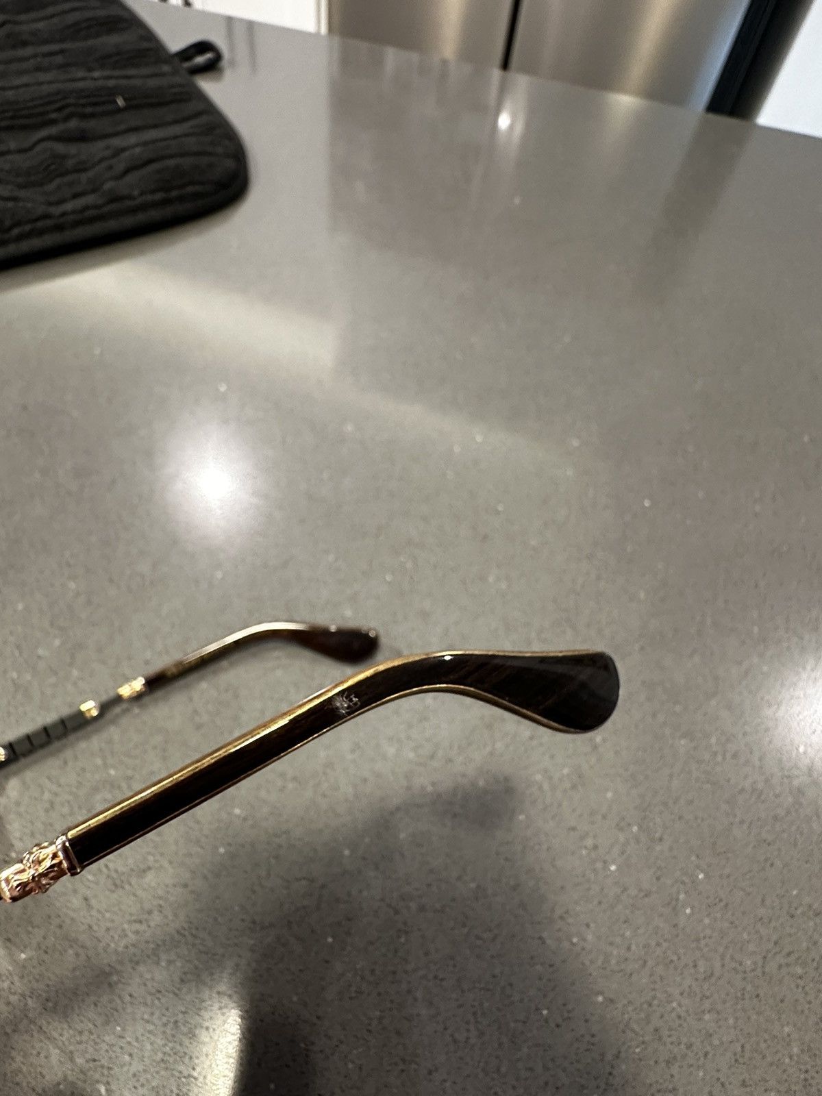 Chrome Hearts Chrome Hearts Jackaddict Sunglasses 24k Gold/Wood Size ONE SIZE - 9 Thumbnail