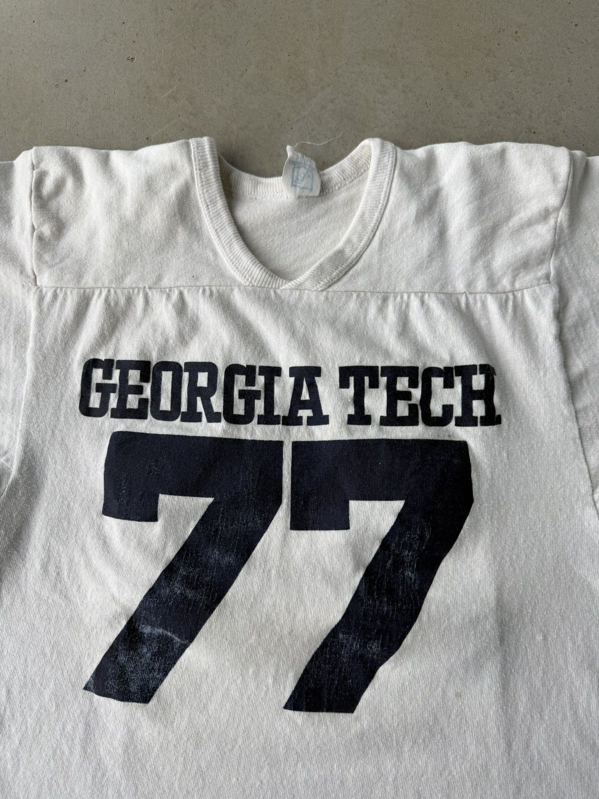 Vintage Vintage 1970s Georgia Tech Cotton Football Jersey Shirt Size US M / EU 48-50 / 2 - 2 Thumbnail