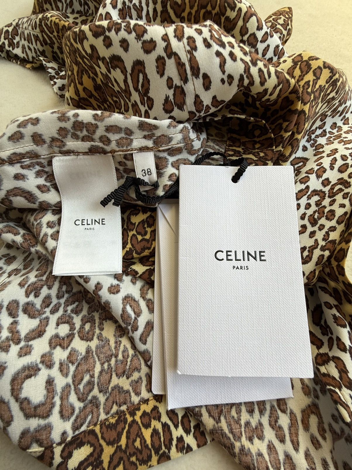Celine $1.2k 🤑 SS23 Celine leopard Hawaiian shirt Hedi 40 38 ss Size US M / EU 48-50 / 2 - 23 Thumbnail