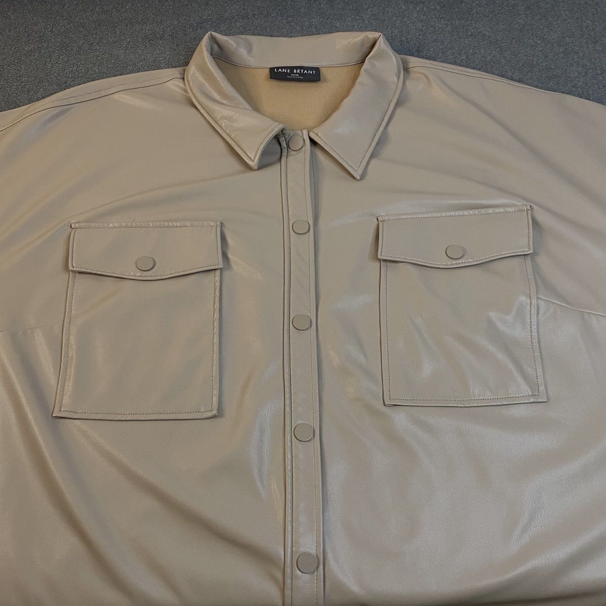 Other Lane Bryant Shirt Jacket Beige Women's Plus Size 26/28 EUC Size 4XL / US 24-26 - 3 Thumbnail