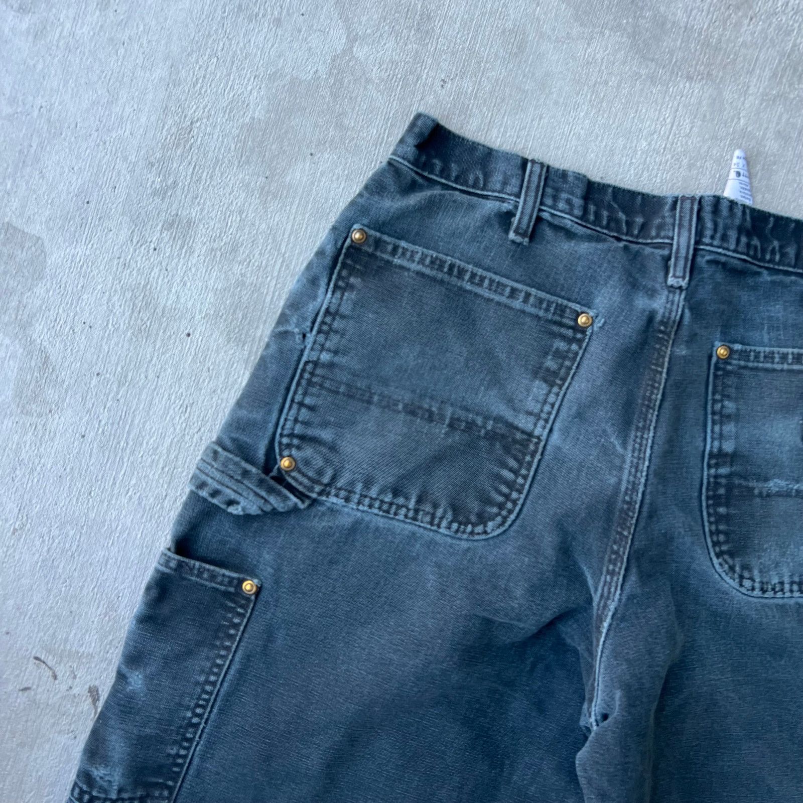 Carhartt × Vintage Carhartt faded black double knee work wear carpenter pants Size US 31 - 10 Thumbnail