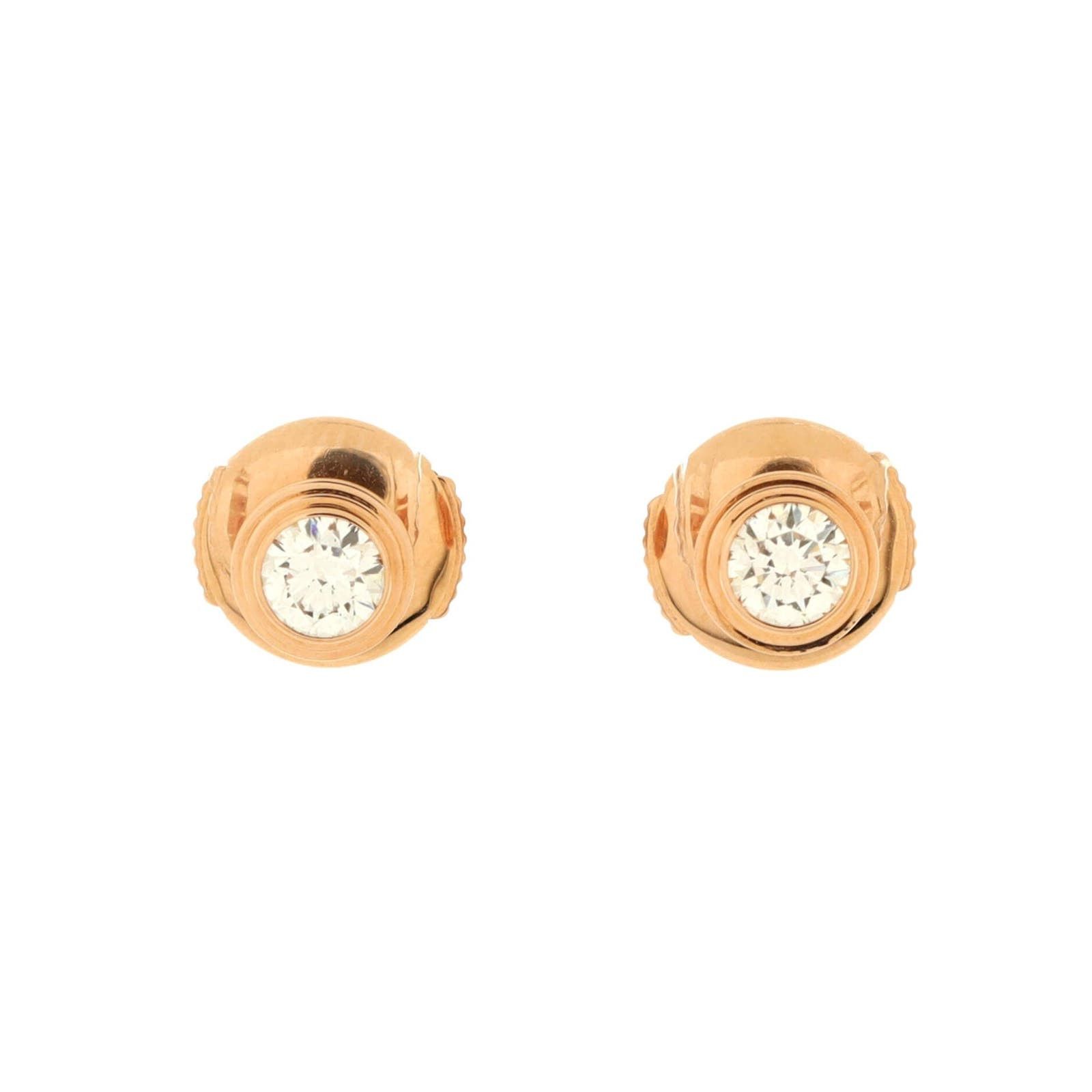 image of Cartier D'amour Stud Earrings 18K Rose Gold And Diamond Medium, Women's