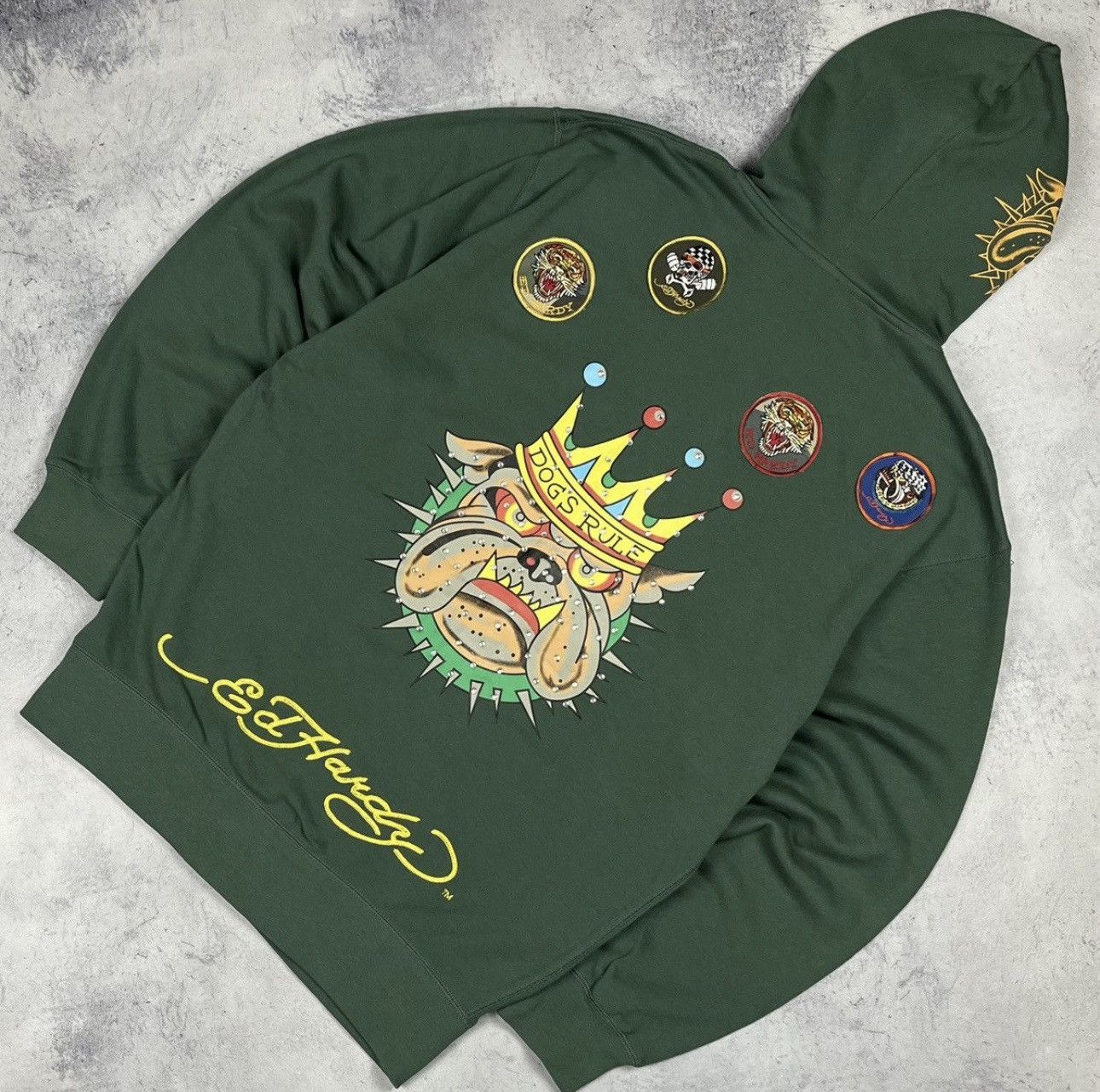 Ed Hardy Vintage Ed Hardy hoodie Dog big logo size XXL green Size US XXL / EU 58 / 5 - 1 Thumbnail