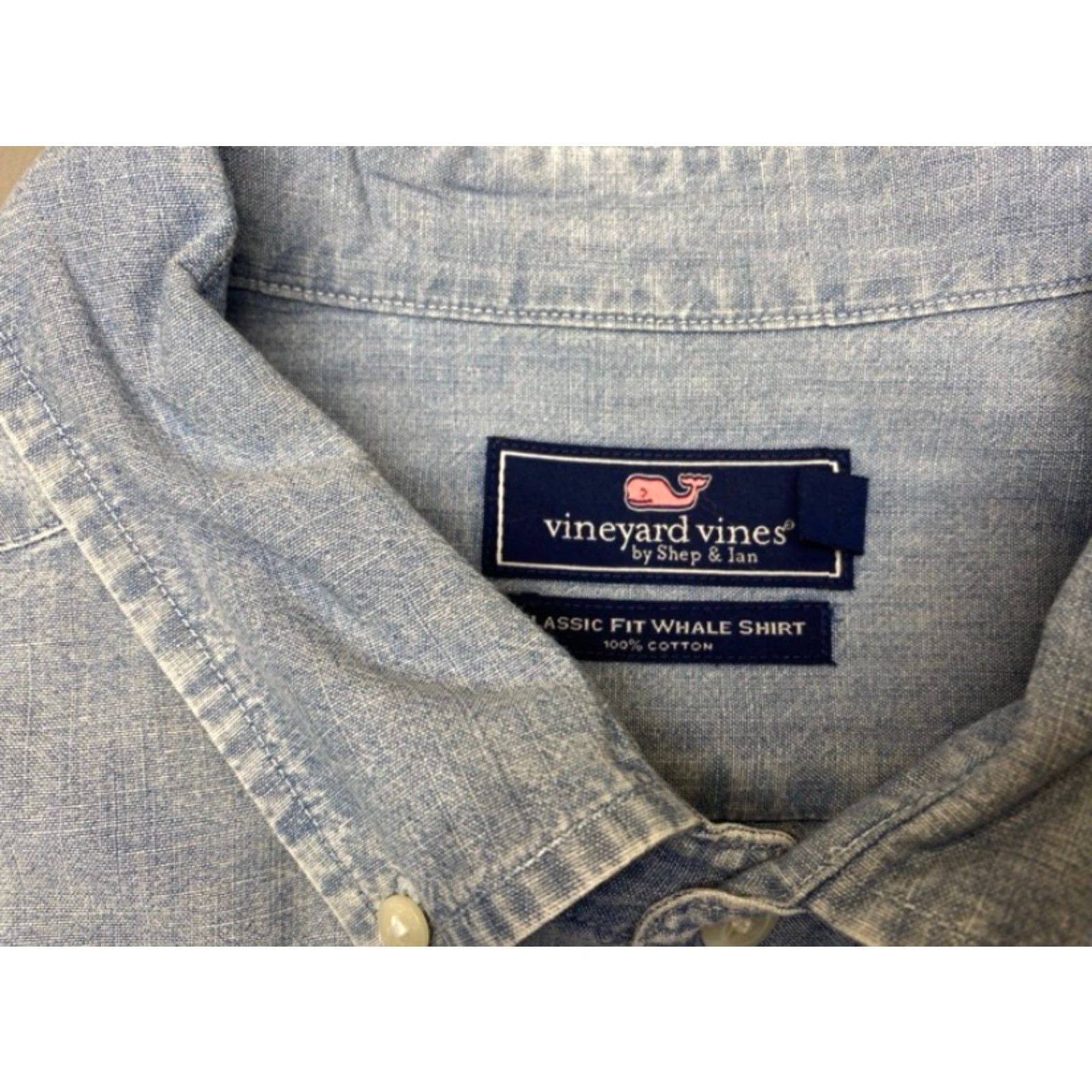 Vineyard Vines Vineyard Vines Whale Shirt Mens 2XL Blue Chambray Shirt 8281 Classic Fit Shirt Size US XXL / EU 58 / 5 - 7 Thumbnail
