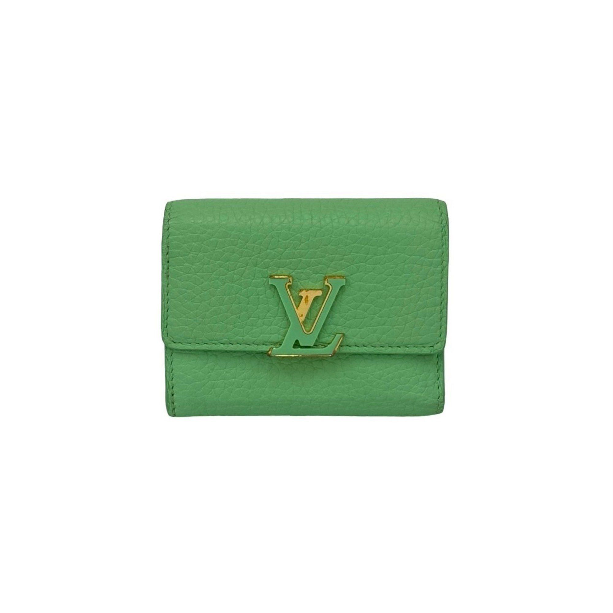 Louis Vuitton LOUIS VUITTON Portefeuille Capucines XS Leather Tri-fold Wallet, Green, 36469 Size ONE SIZE - 1 Thumbnail