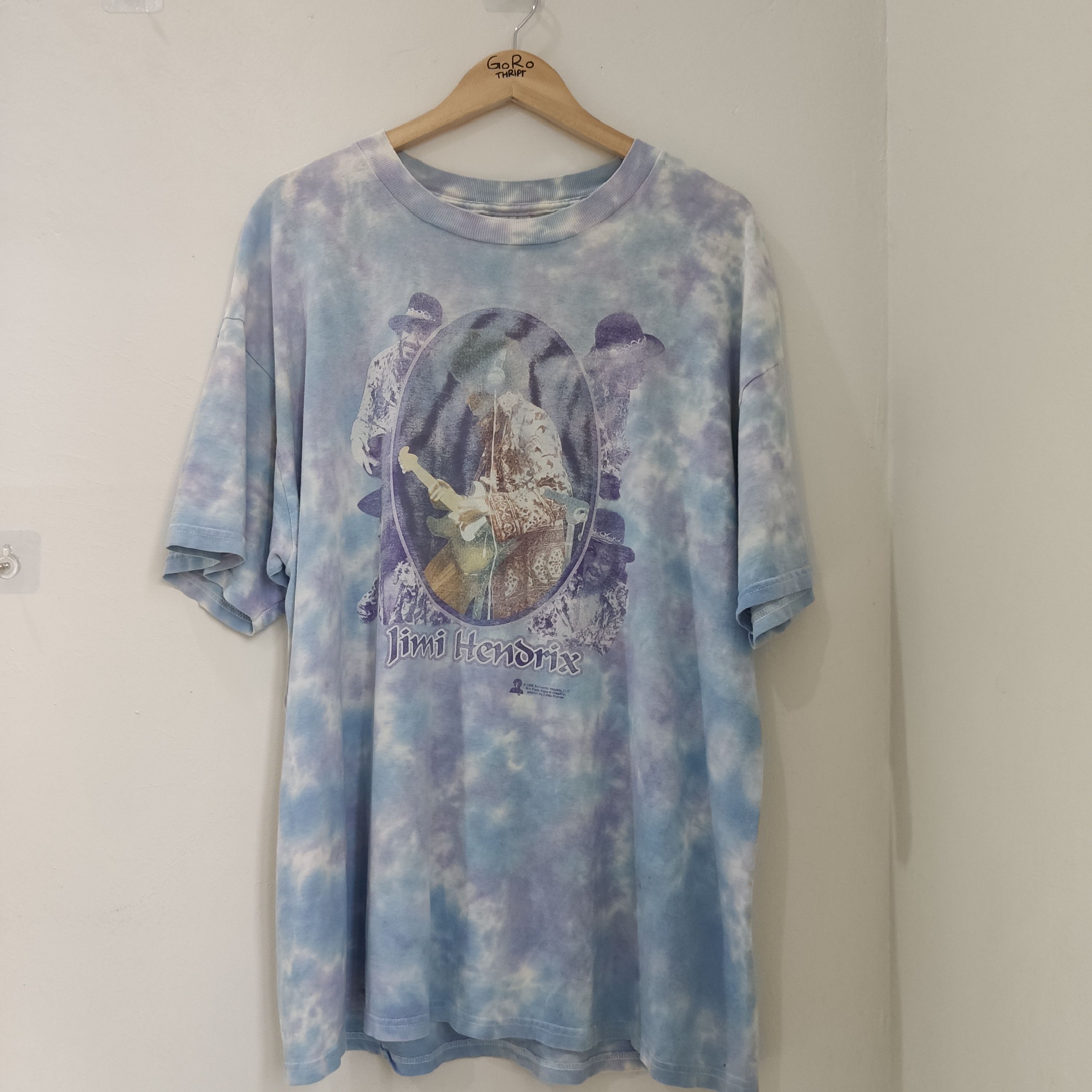Band Tees × Jimi Hendrix × Vintage Vintage 90's Tie Dye Jimi Hendrix Tee Size US XL / EU 56 / 4 - 1 Thumbnail