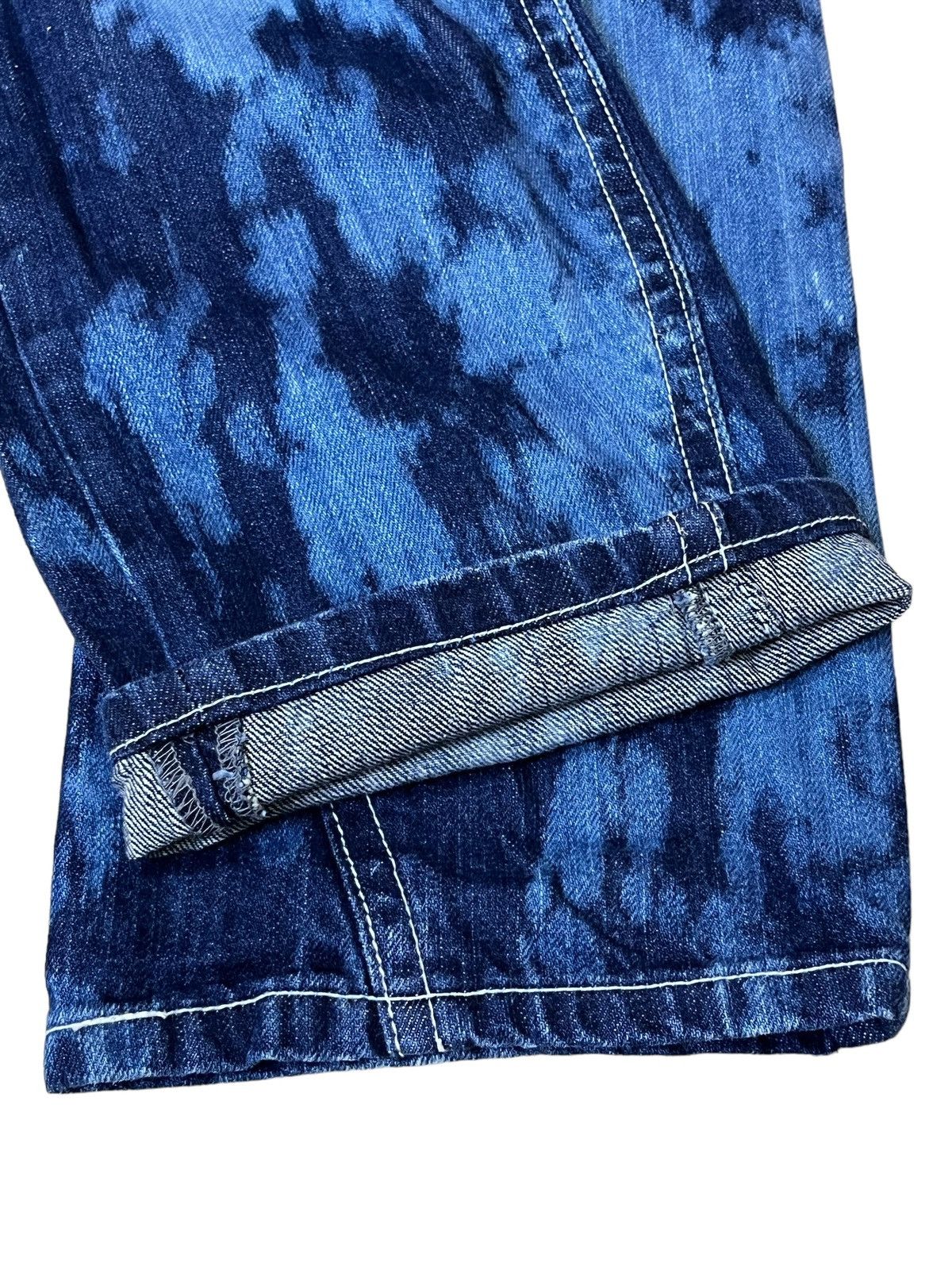 Japanese Brand SICK🔥JAPANESE BMB BLUE MOON BLUE STRAIGHT LEG PAINTED JEANS Size US 32 / EU 48 - 11 Thumbnail