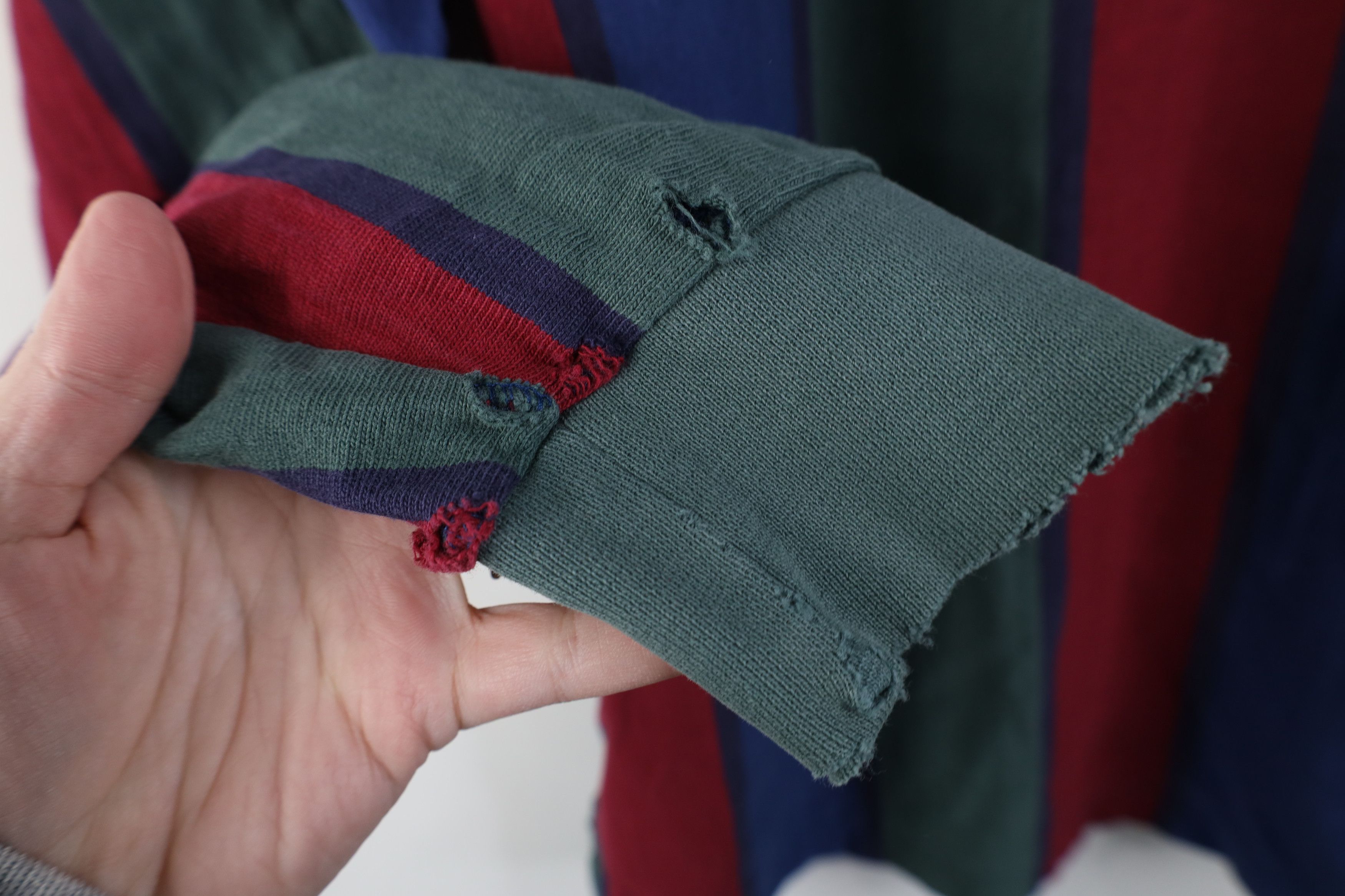 Lands' End Vintage 90s Lands End Striped Long Sleeve Rugby Polo Shirt Size US L / EU 52-54 / 3 - 9 Thumbnail
