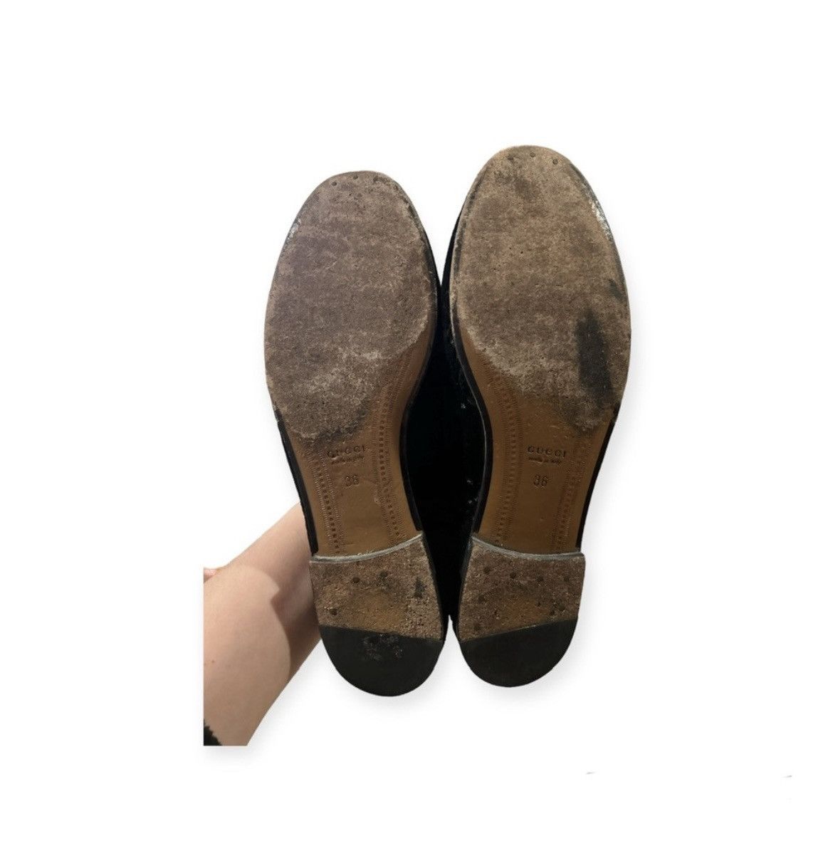 Gucci GUCCI Jordaan Velvet GG Horsebit Loafer Black Size 36 US 6 Size US 6 / IT 36 - 8 Thumbnail