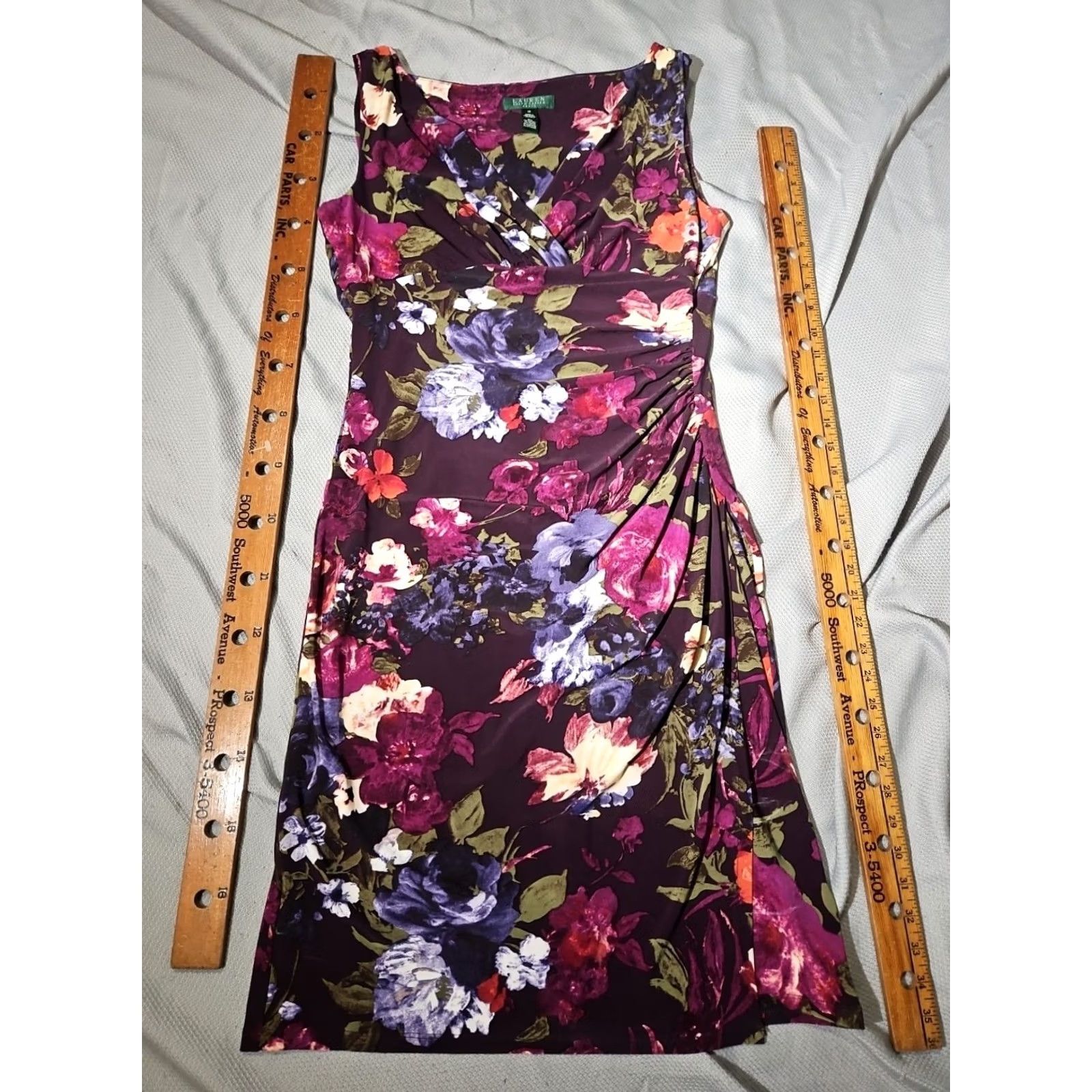 Ralph Lauren Lauren Ralph Lauren Dress Womens Sz 12 Multicolor Floral Shift Ruched Midi Shirt Dress Womens Size 12 Multicolor Floral Shift Ruched Midi Size XL / US 12-14 / IT 48-50 - 2 Thumbnail