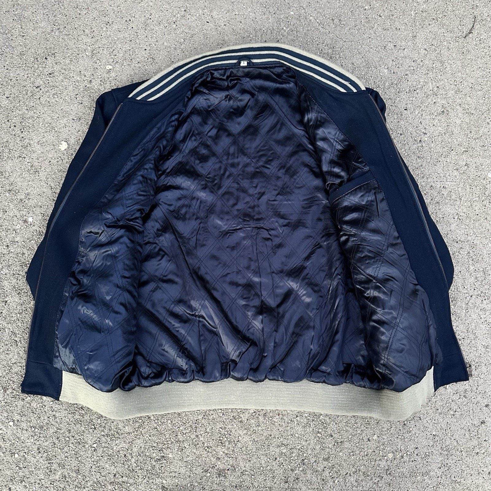 Quiksilver × Vintage Vintage 90s Quiksilver Navy Blue Wool Varsity Jacket Small Size US S / EU 44-46 / 1 - 3 Thumbnail