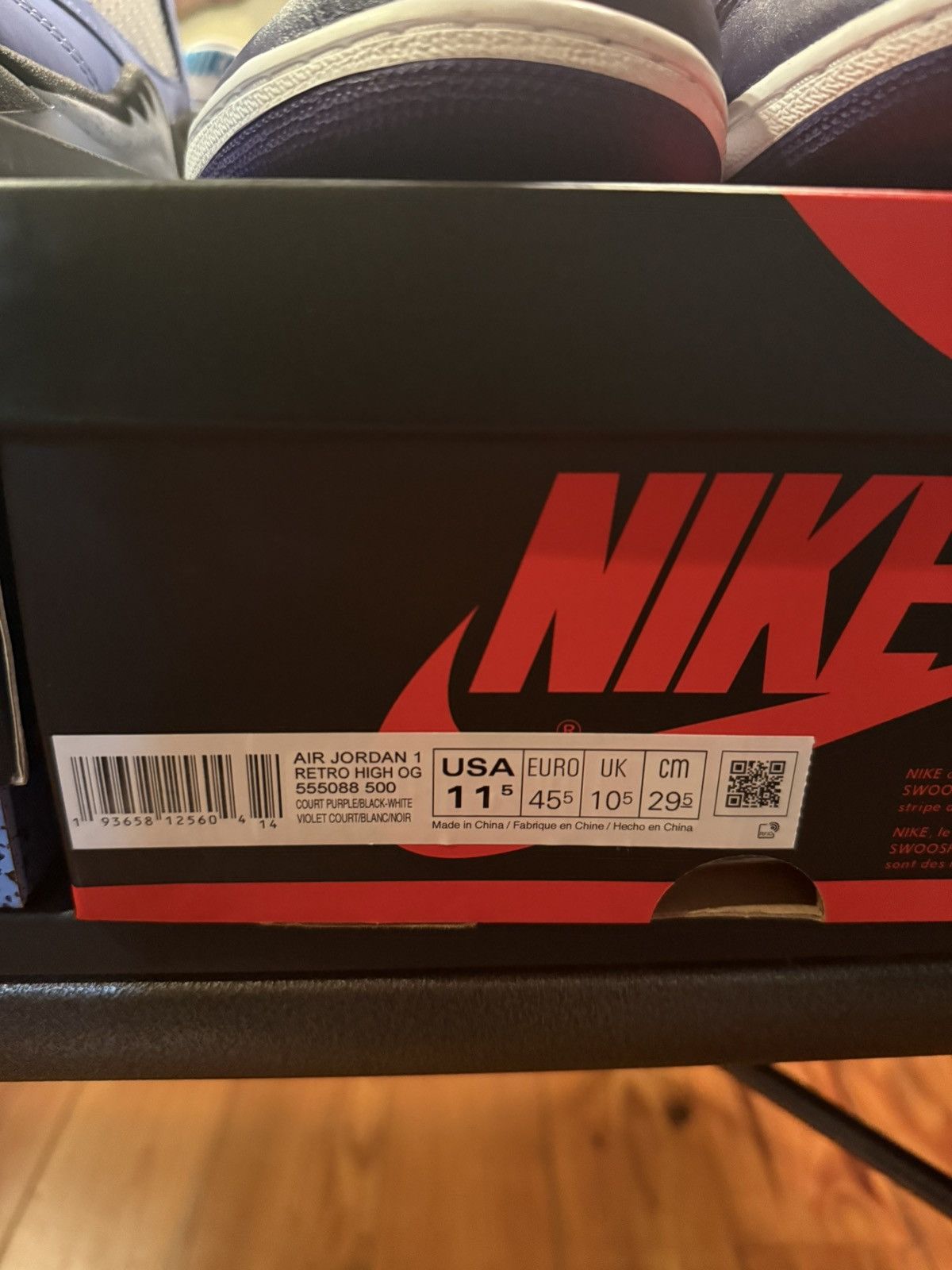 Jordan Brand × Nike Jordan 1 Retro Court Purple Size US 12 / EU 45 - 8 Thumbnail